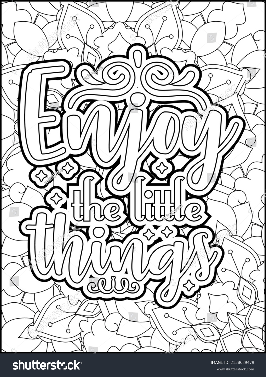 Motivational Quotes Coloring Page Inspirational Quotes Stock Vector ...