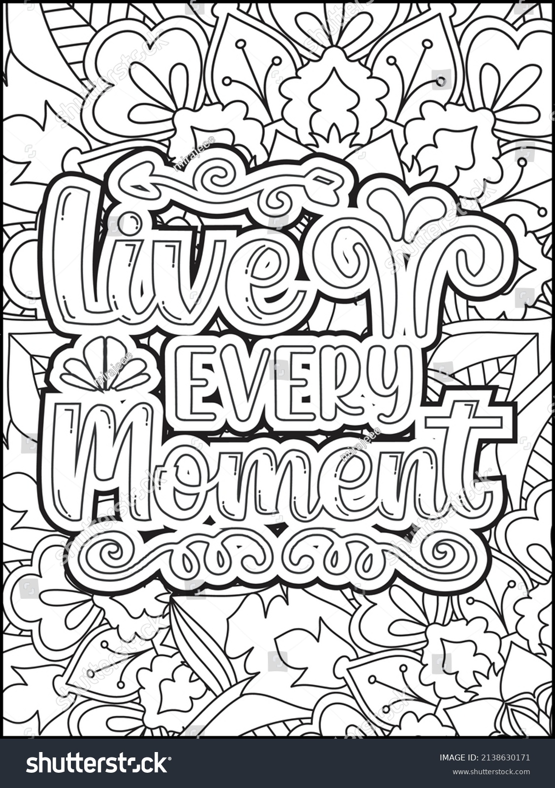 Motivational Quotes Coloring Page Inspirational Quotes Stock Vector ...