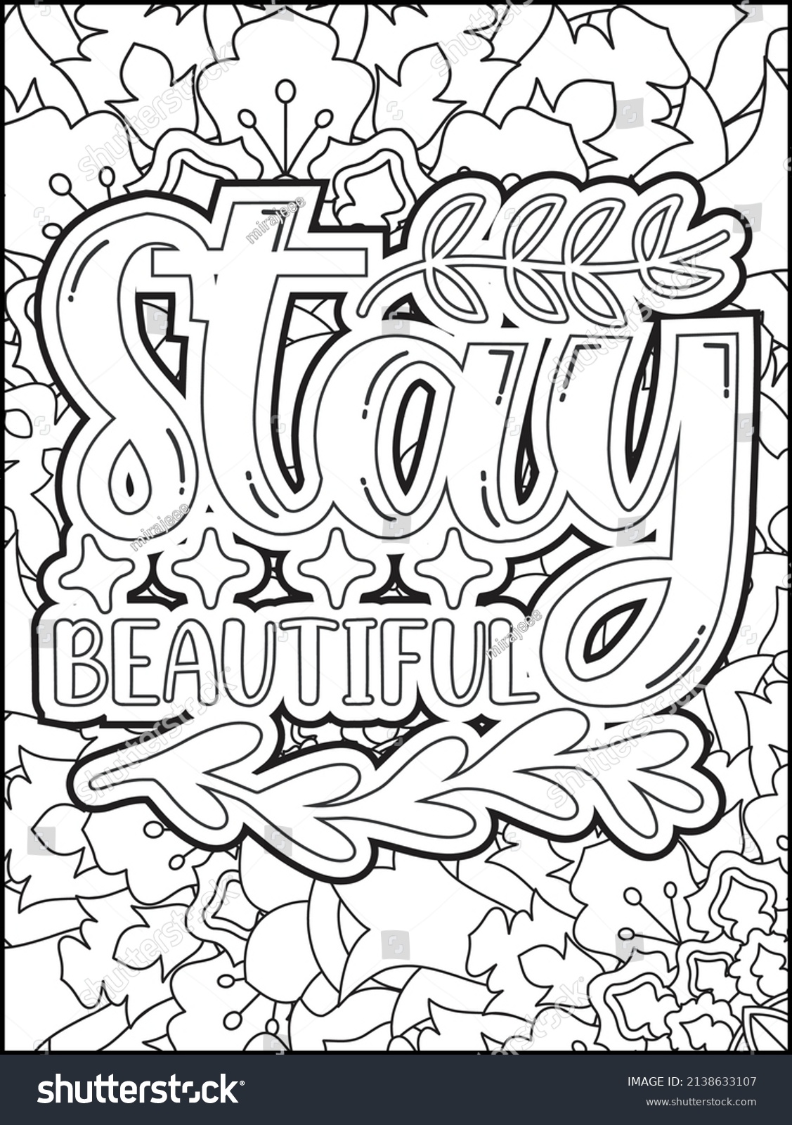 Motivational Quotes Coloring Page Inspirational Quotes Stock Vector ...