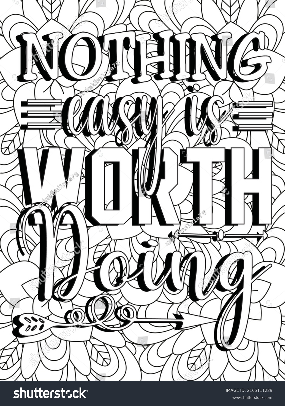 Motivational Quotes Coloring Pages Design Inspirational Stock Vector ...