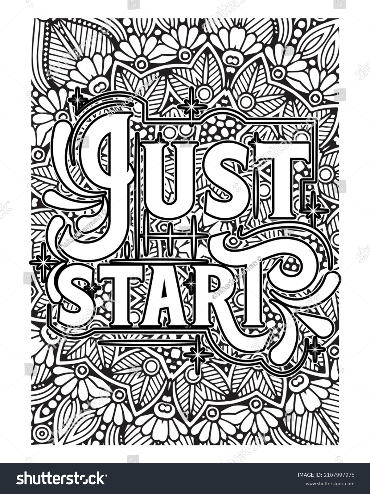 Motivational Quotes Lettering Coloring Page Inspirational Stock Vector ...