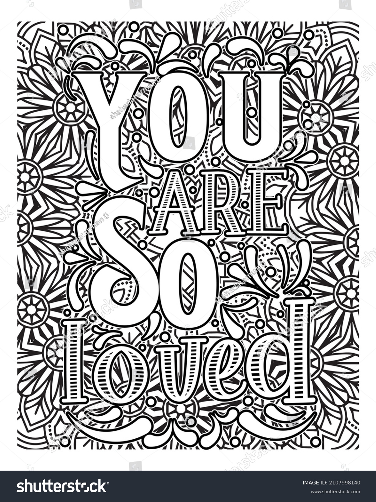 Motivational Quotes Lettering Coloring Page Inspirational Stock Vector ...