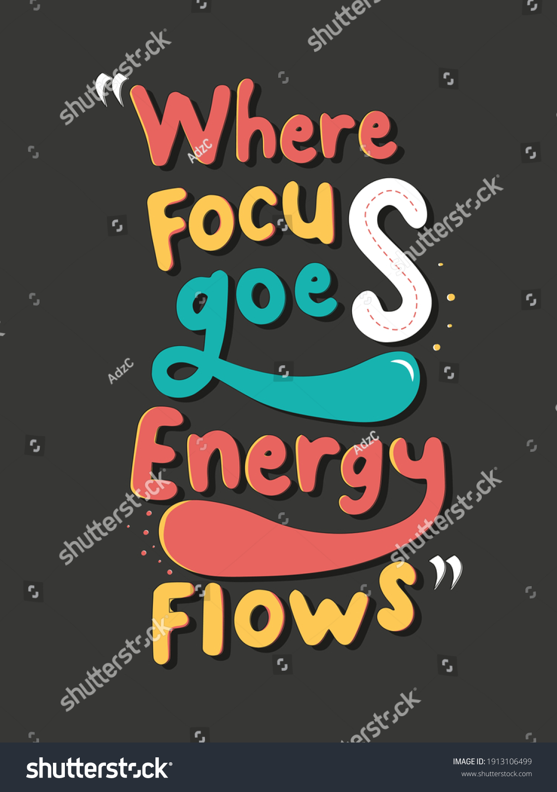 WHERE FOCUS GOES ENERGY FLOWS Frame Motivation Success Poster Quote Life