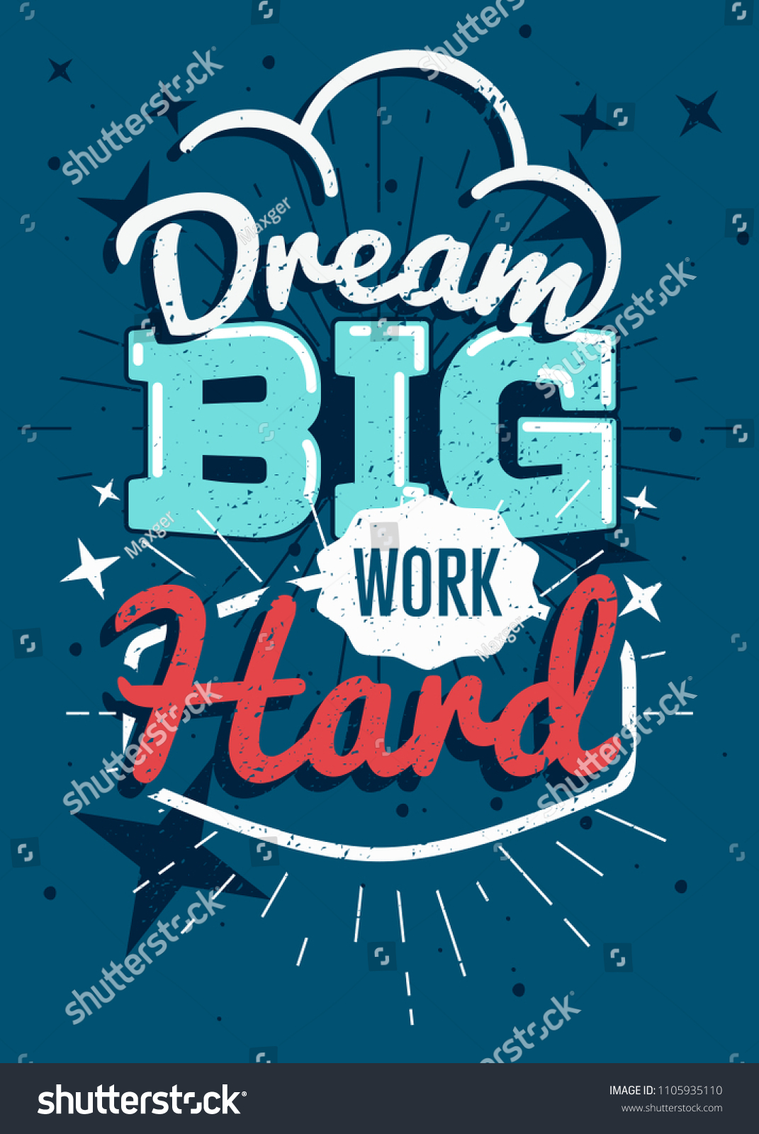 Motivational Typography Vector Poster Dream Big Stock Vector (royalty 