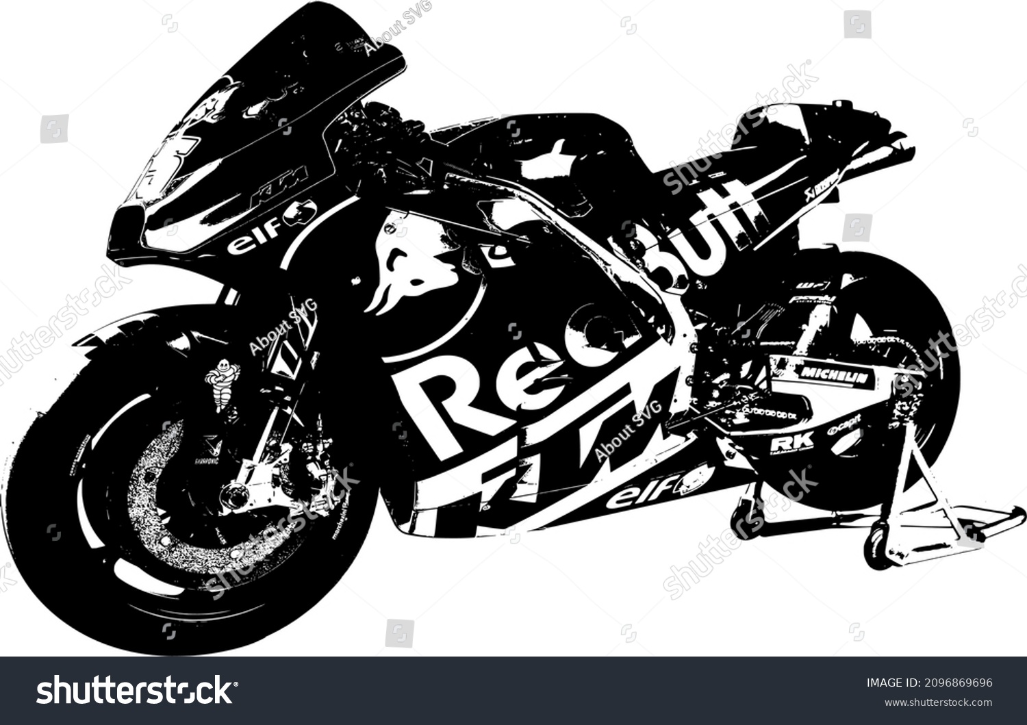 SVG of Moto GP KTM vector illustration outline. Coloring book with animal. white background. ready for print or cutting using EPS or convert to SVG format svg