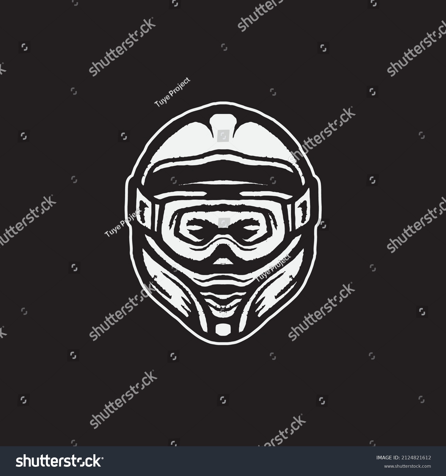 Motocross Helmet Illustration Shirt Biker Apparel Stock Vector (Royalty ...