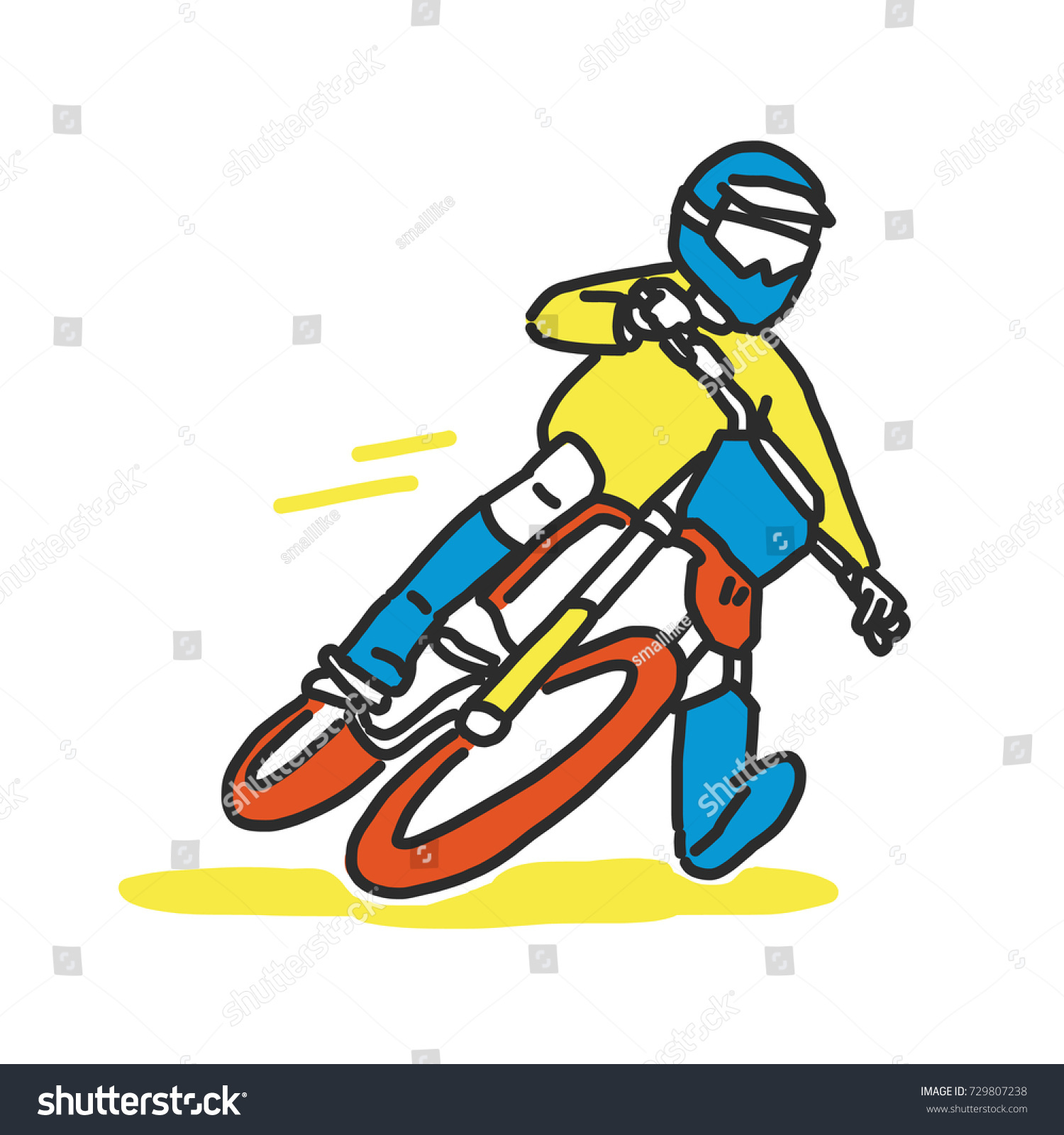 Motocross Illustration Line Drawing Stock Vector (Royalty Free) 729807238