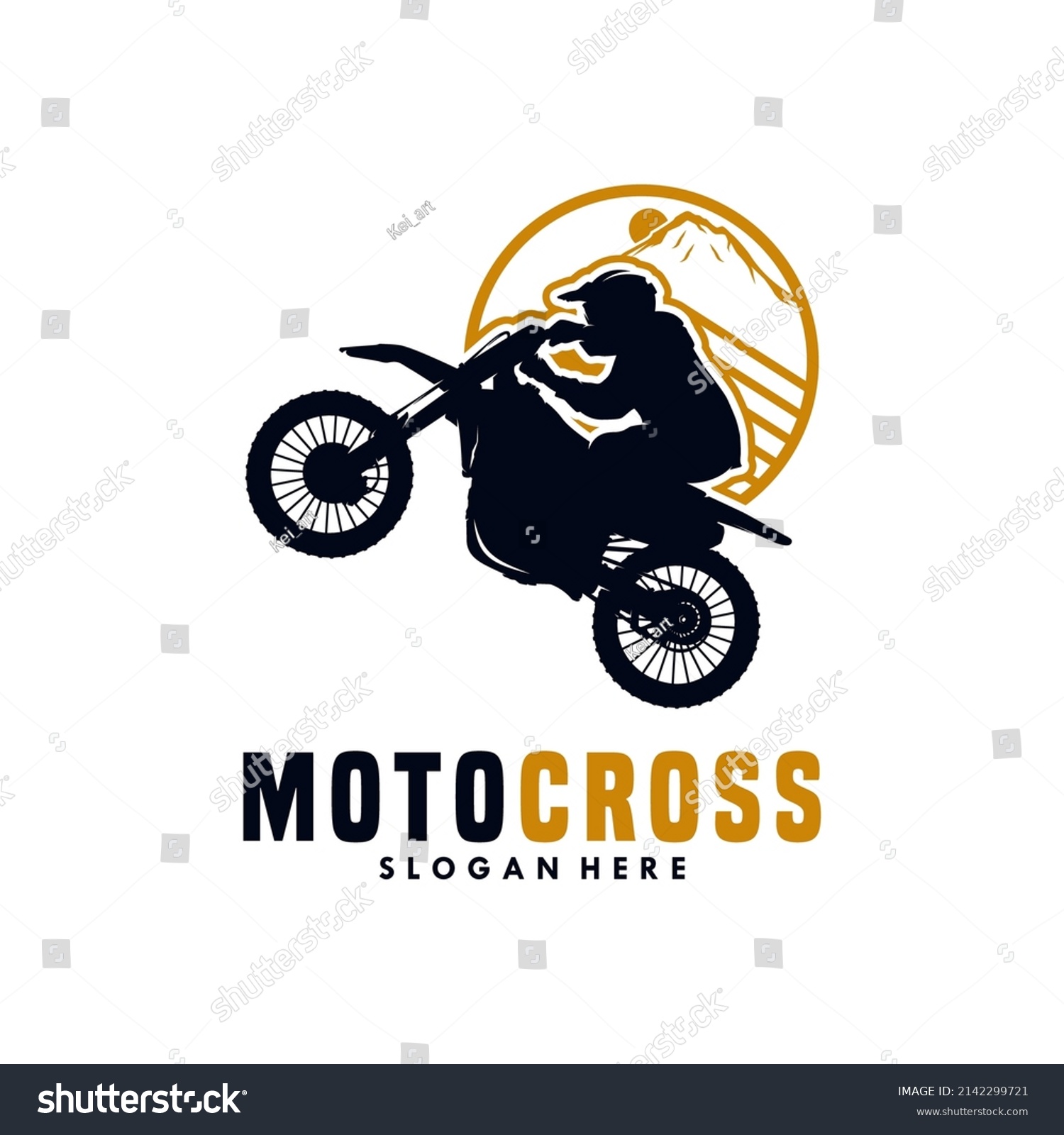 Motocross Logo Illustration Isolated White Background Stock Vector ...