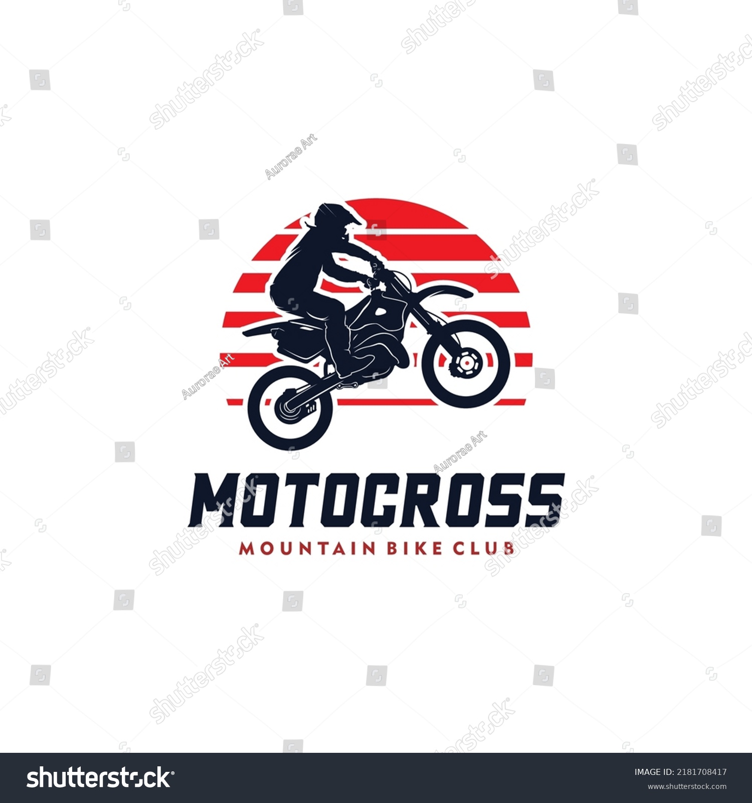 Motocross Silhouette Logo Design Template Stock Vector (Royalty Free ...