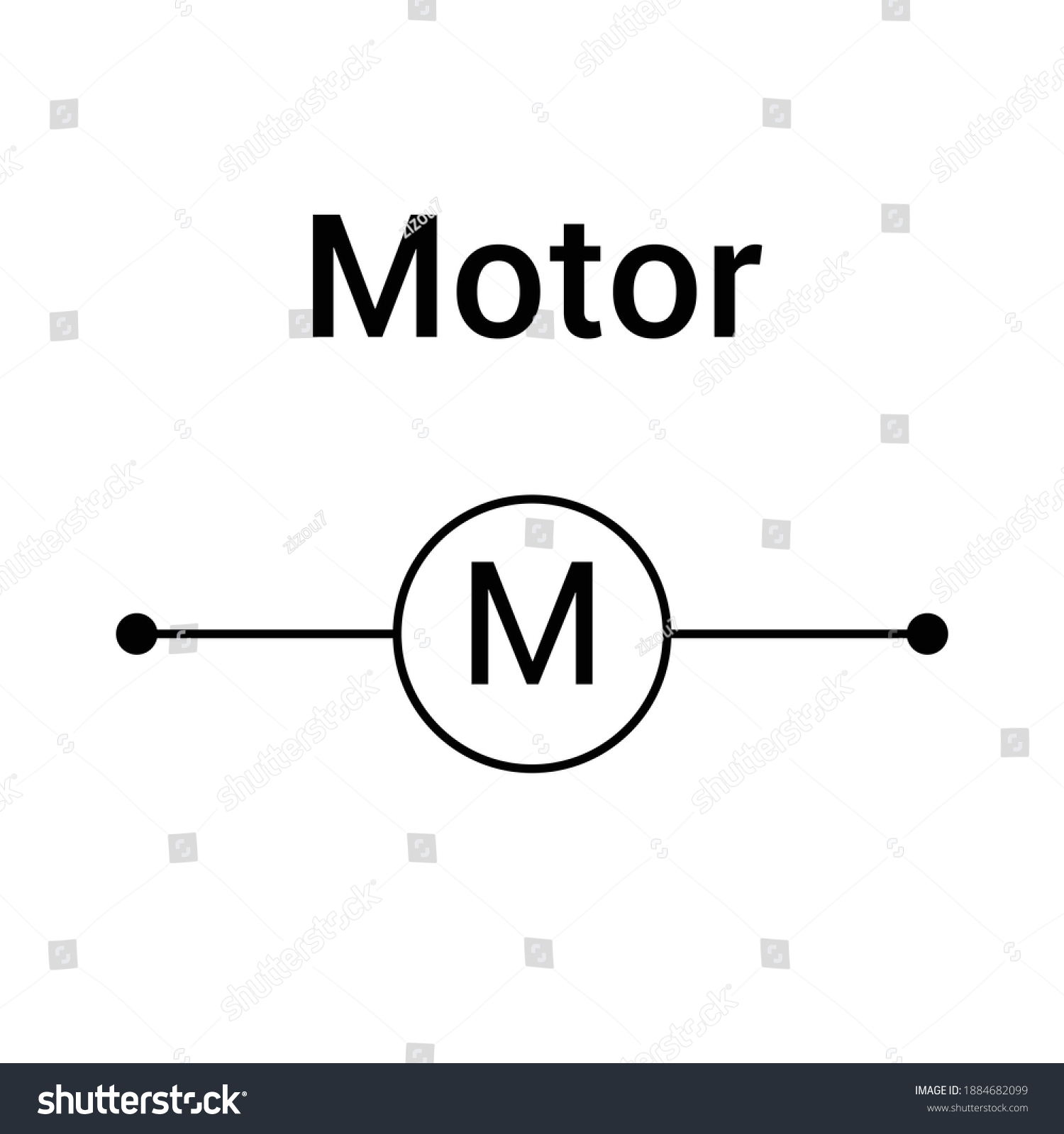 Motor Electric Circuit Symbol Vector Illustration Stock Vector (Royalty