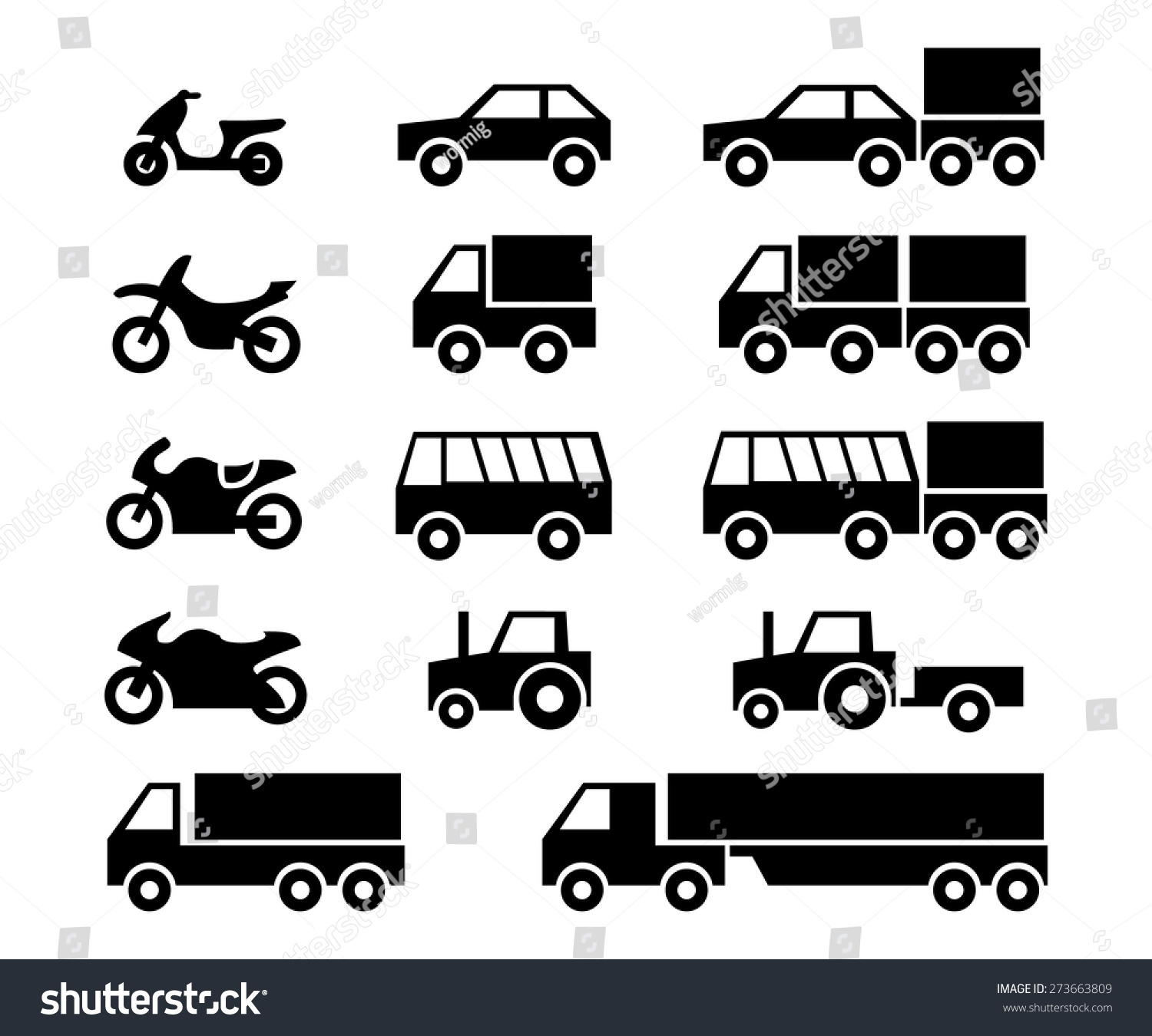 Motor Vehicles Icon Set Stock Vector (Royalty Free) 273663809