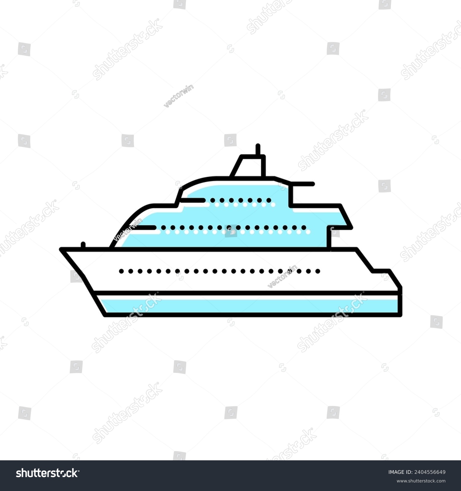 SVG of motor yacht boat color icon vector. motor yacht boat sign. isolated symbol illustration svg