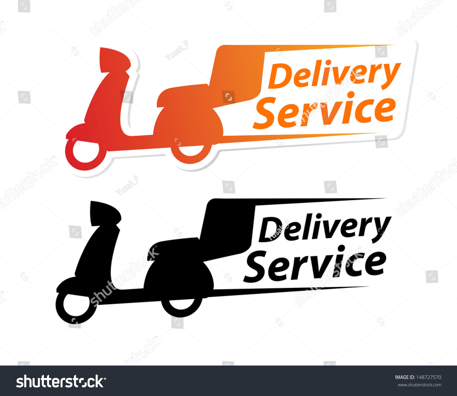 Motorcycle Delivery Service Label, Vector Illustration - 148727570 ...