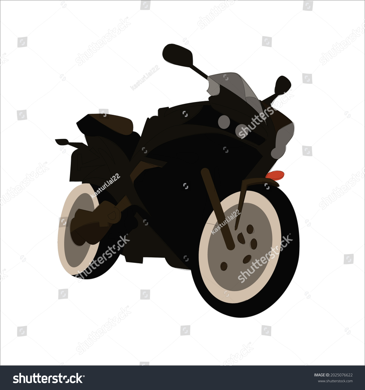 Motorcycle Flat Color Clip Art Design Stock Vector Royalty Free