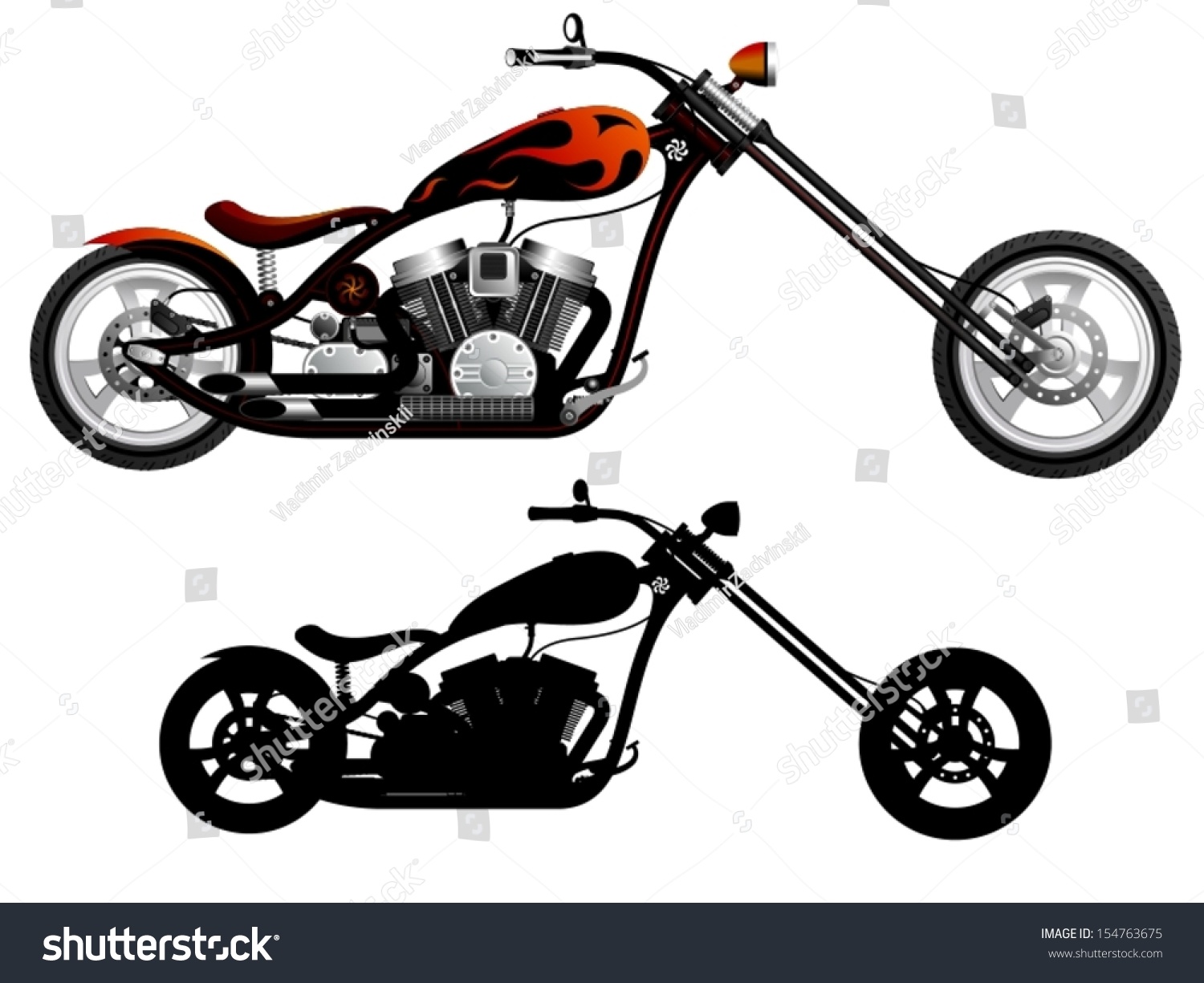black chopper bike