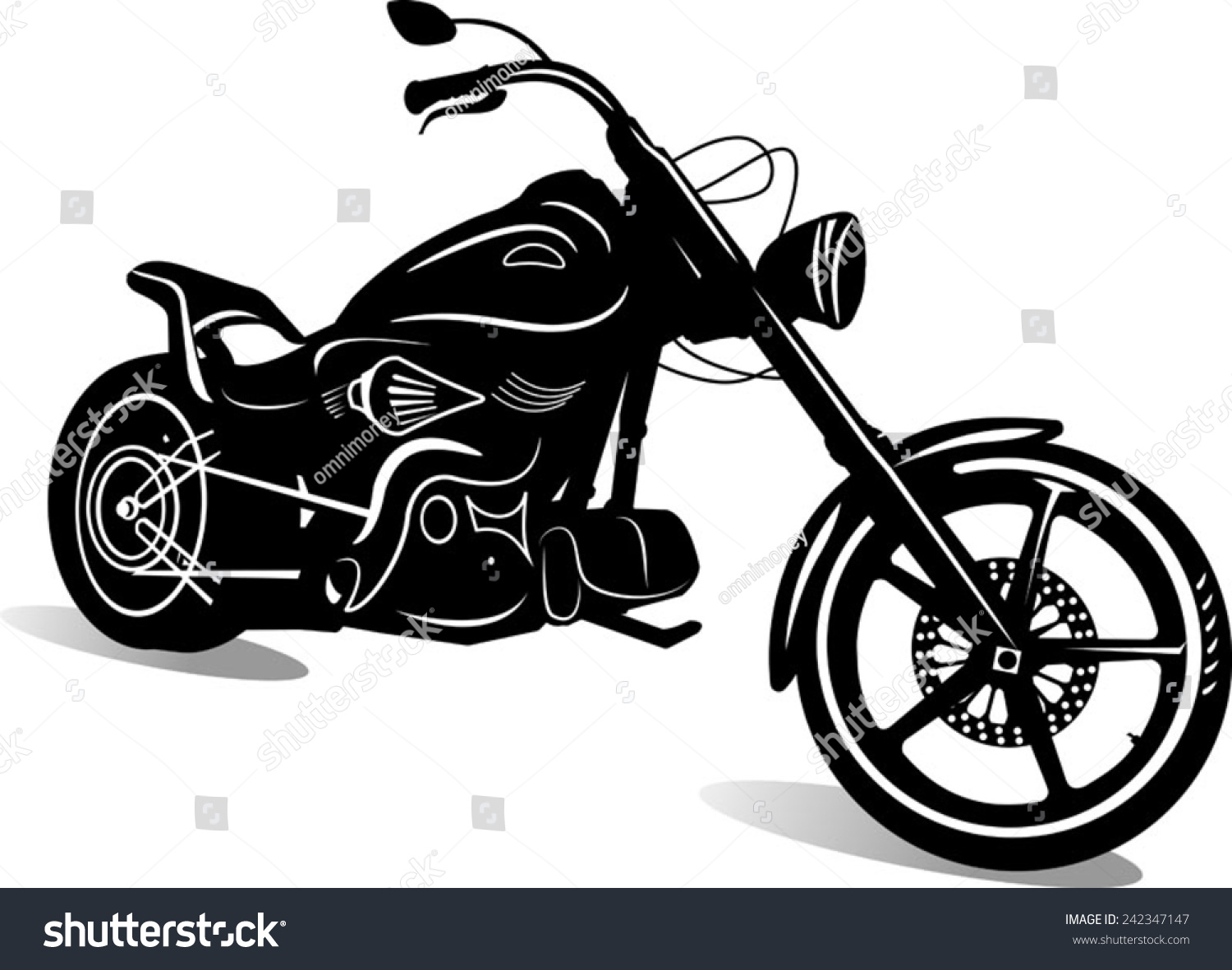 Motorcycle Silhouette Stock Vector 242347147 - Shutterstock