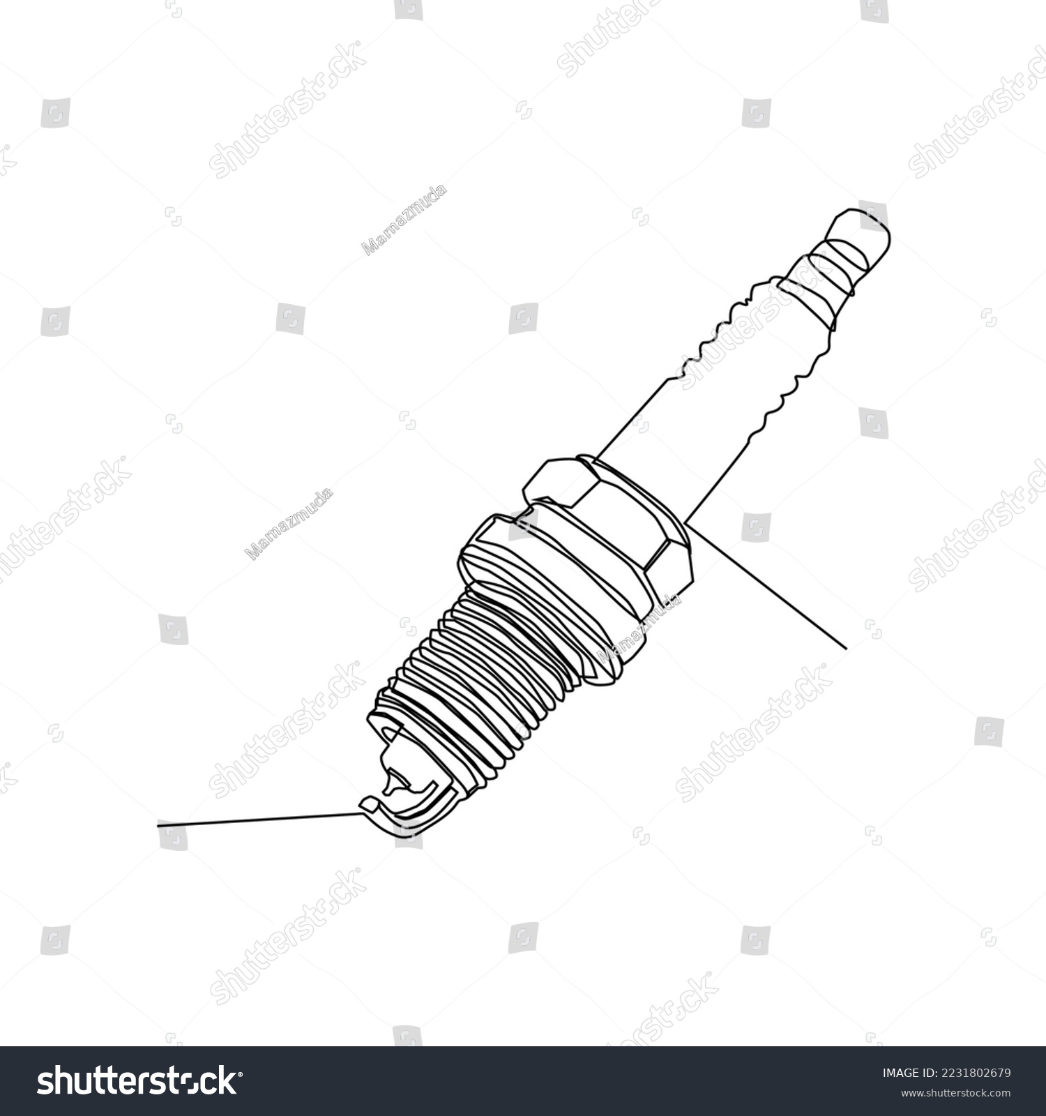 SVG of motorcycle spark plug continuous line vector design svg