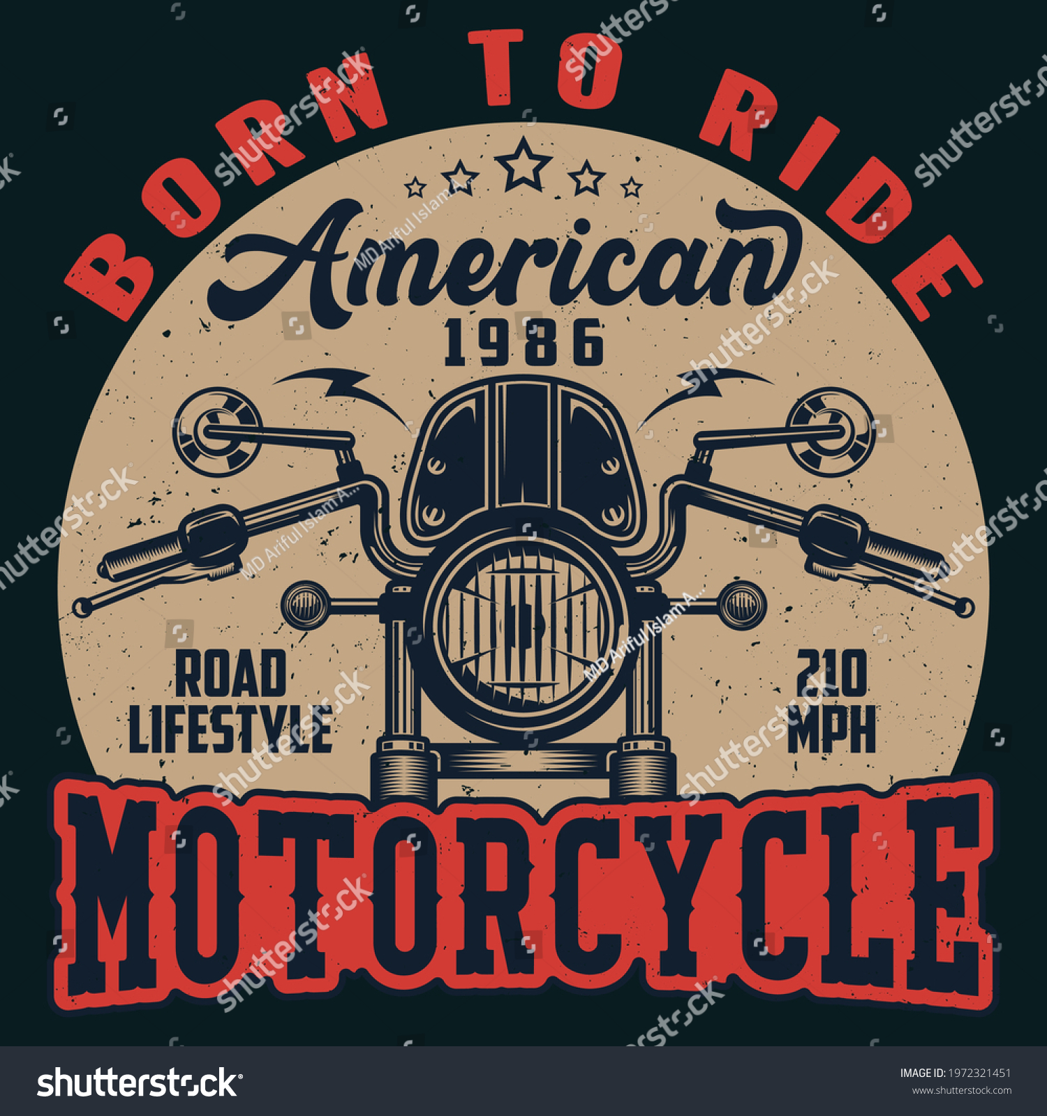 Motorcycle Tshirt Design Vintage Motorcycle Design Stock Vector ...