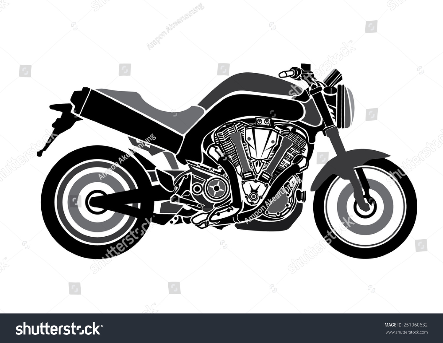 Motorcycle Vector Stock Vector 251960632 Shutterstock