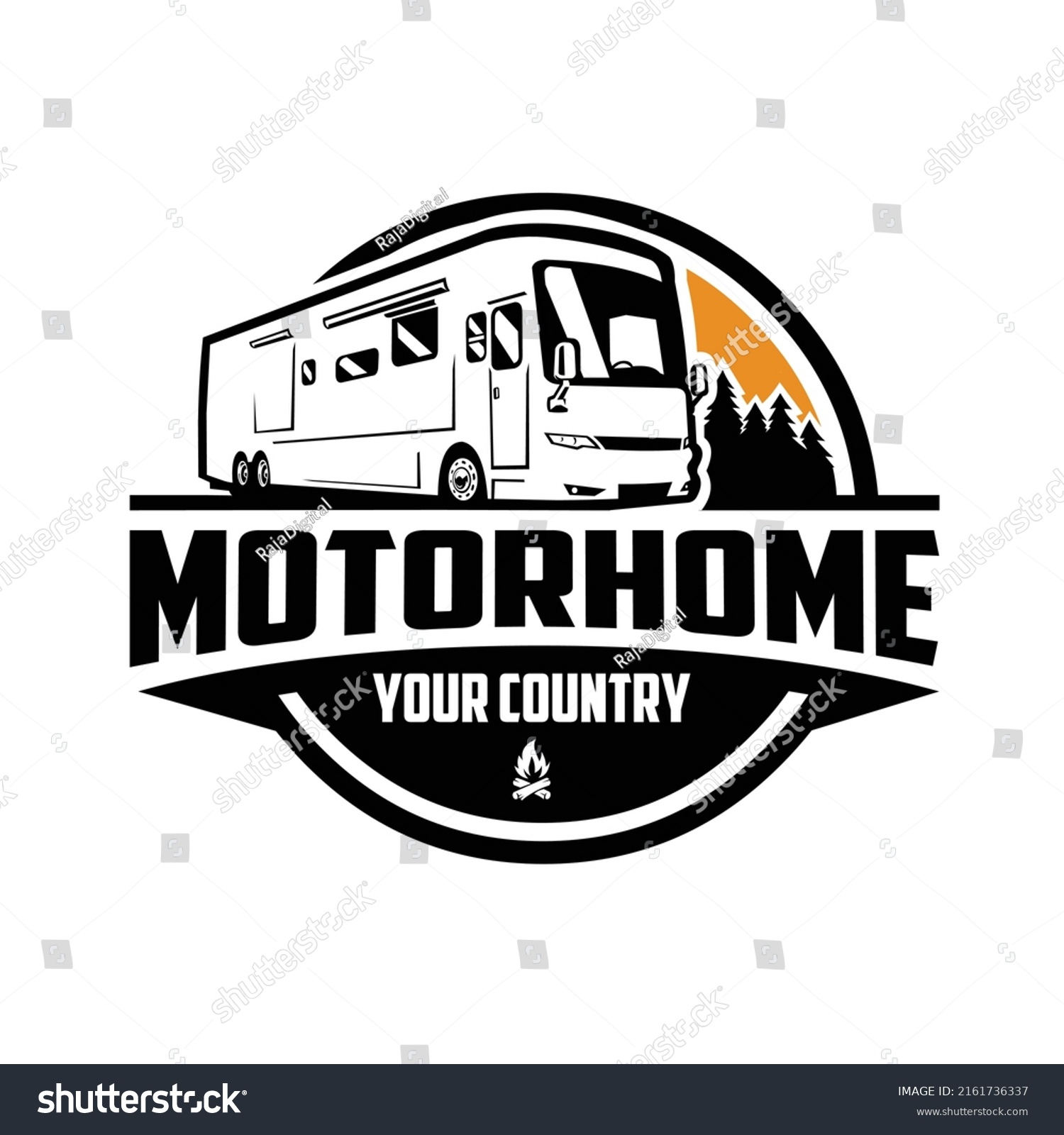 Motorhome Rv Camper Truck Emblem Label Stock Vector (Royalty Free ...