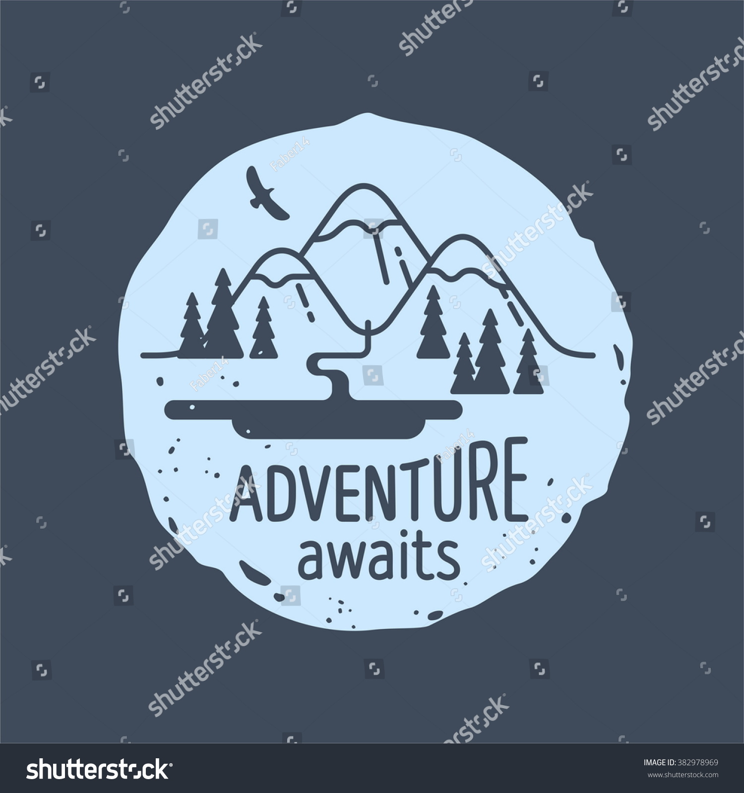 Mountain Adventure Awaits Element Greeting Cards Stock Vector (Royalty ...