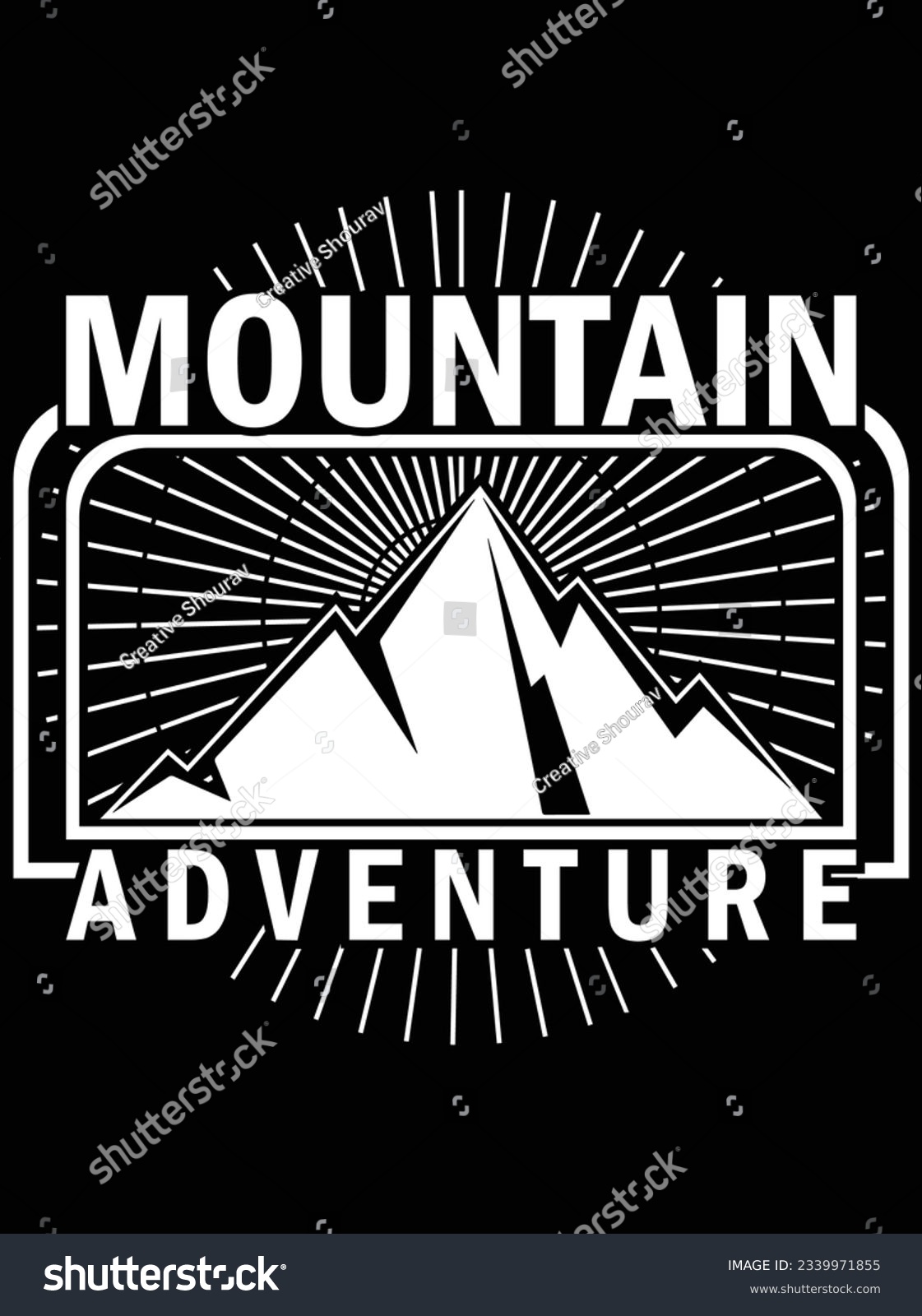 SVG of Mountain adventure vector art design, eps file. design file for t-shirt. SVG, EPS cuttable design file svg