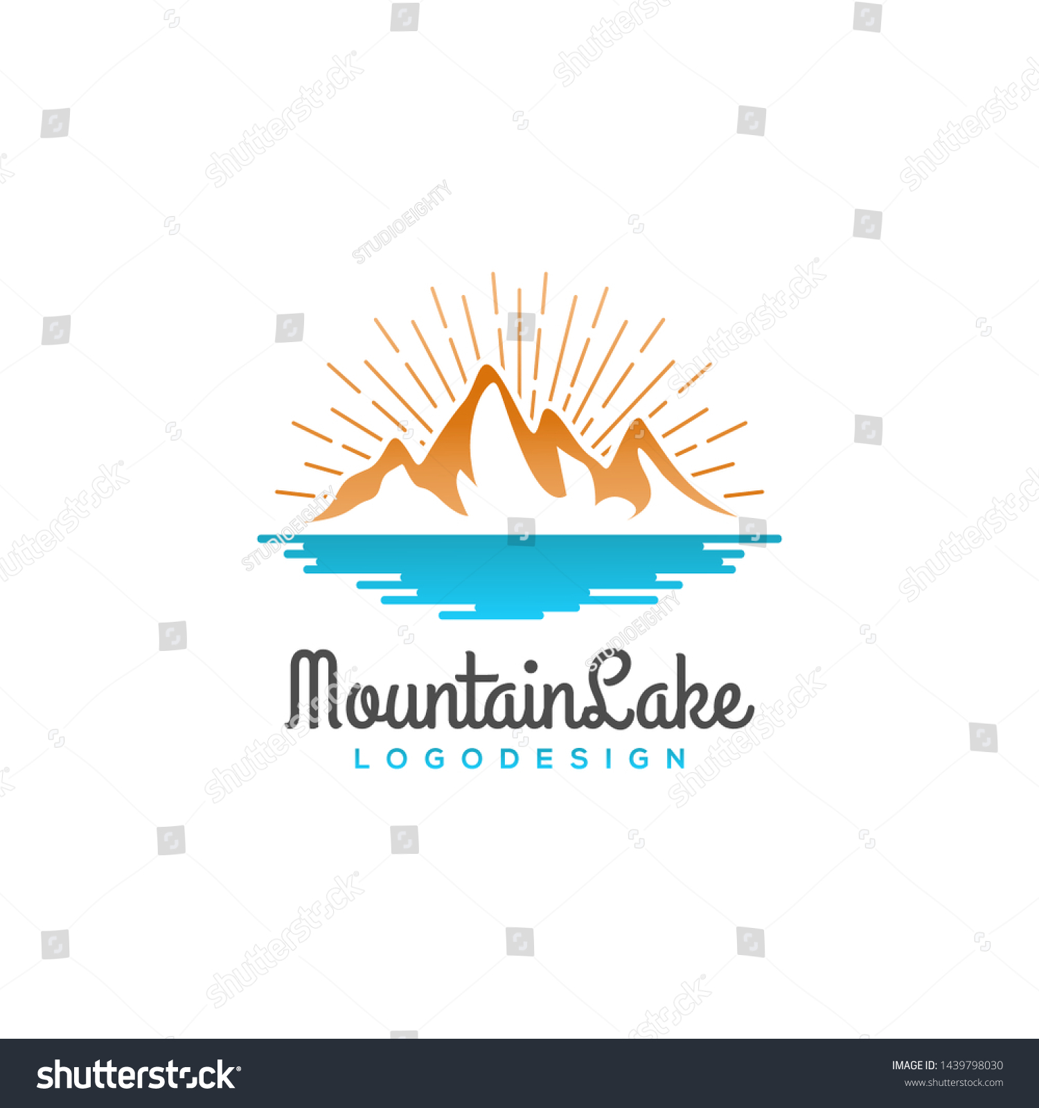 Mountain Lake Logo Design Vector Stock Vector (royalty Free) 1439798030 