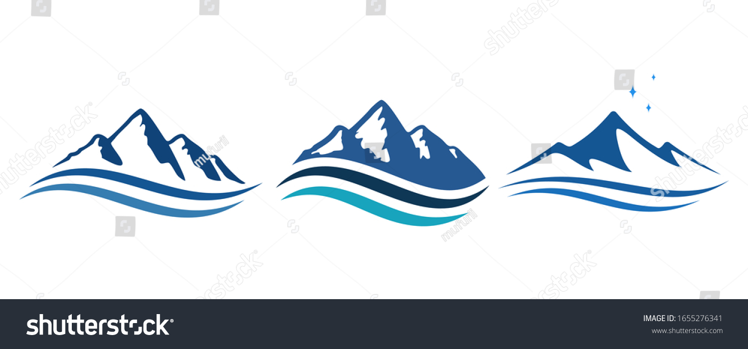 Mountain Ocean Logo Icon Illustration Stock Vector (Royalty Free ...