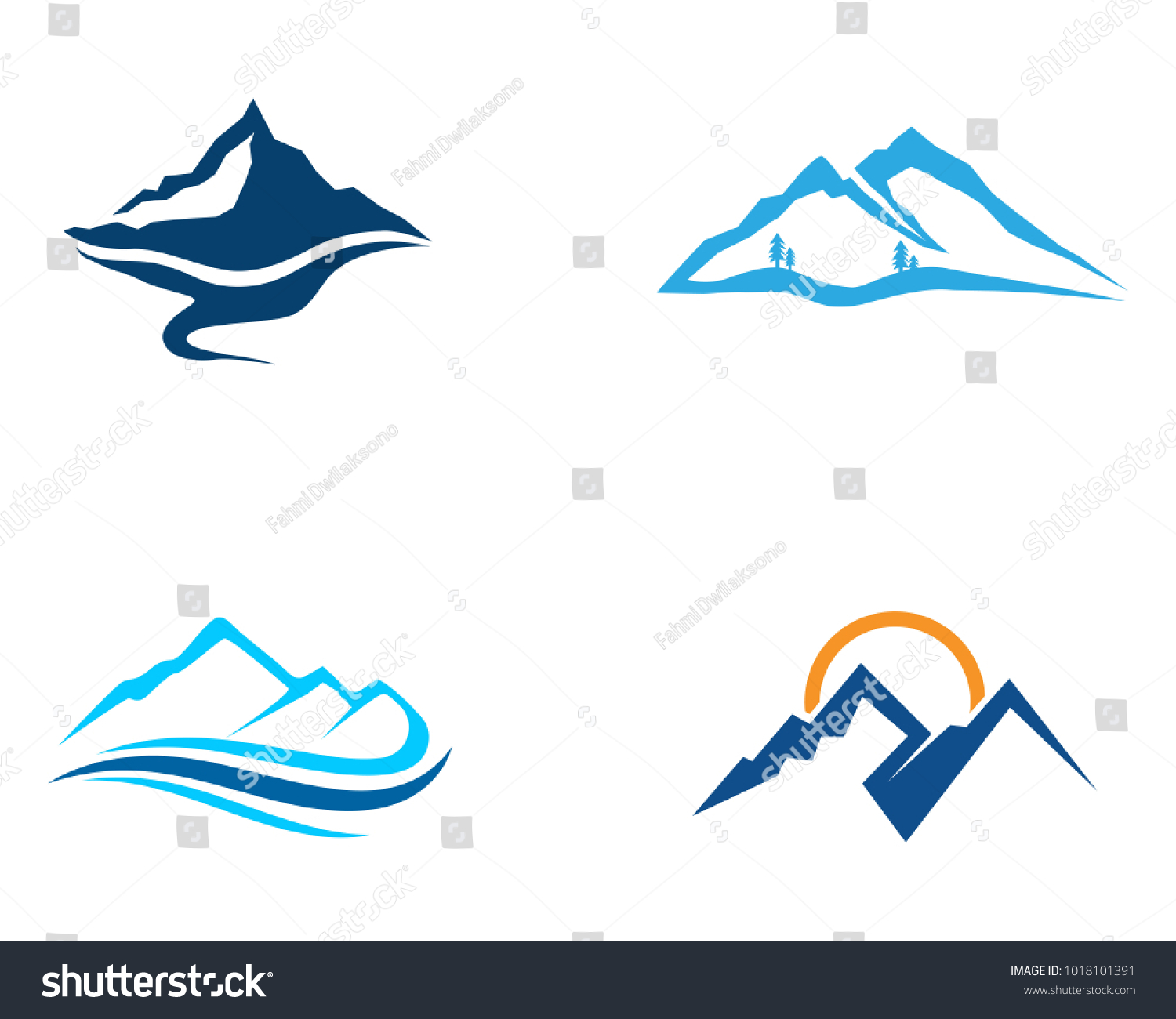 Mountain Waters Logo Symbols Stock Vector (Royalty Free) 1018101391 ...