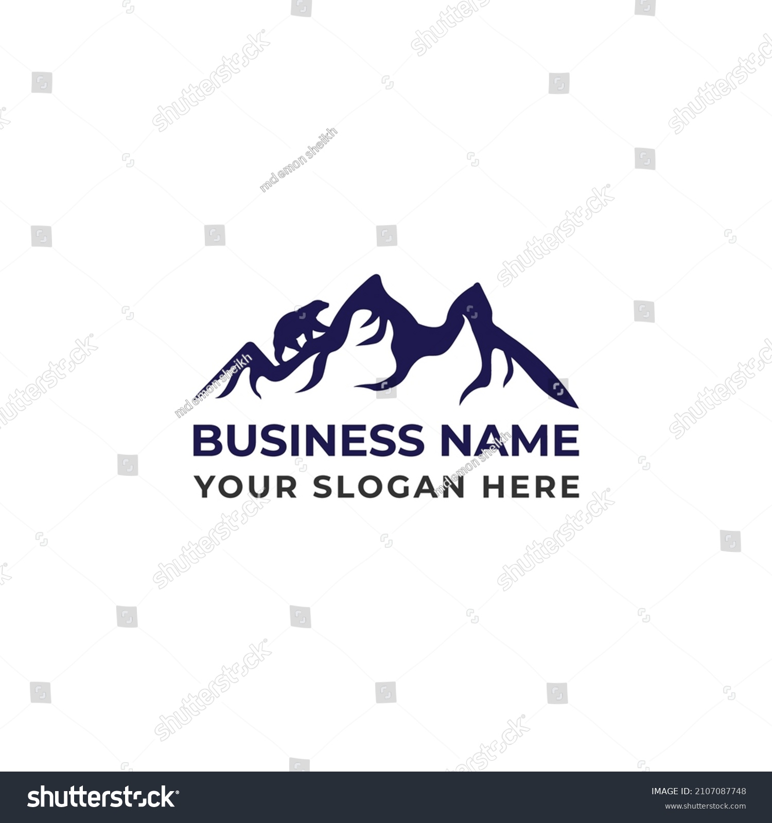 Mountain Bear Logo Design Mountain Bear Stock Vector (Royalty Free ...