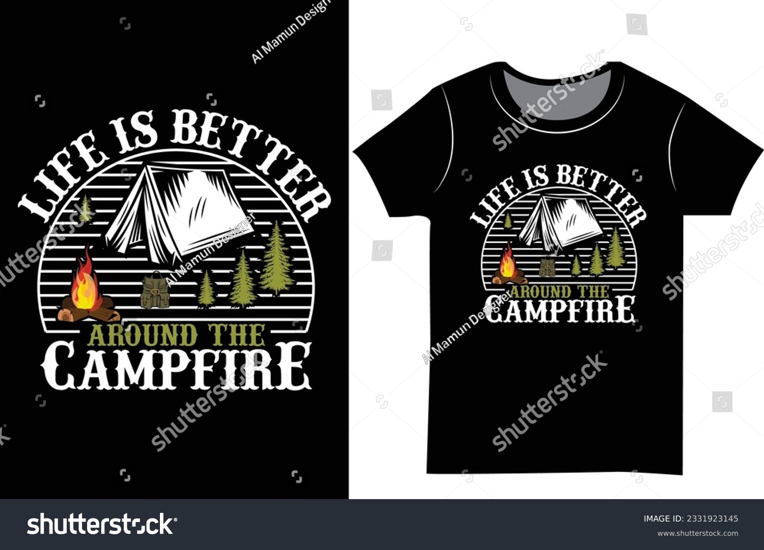 SVG of Mountain Camping SVG t shirt design. Hiking camp outdoor gift shirt. svg