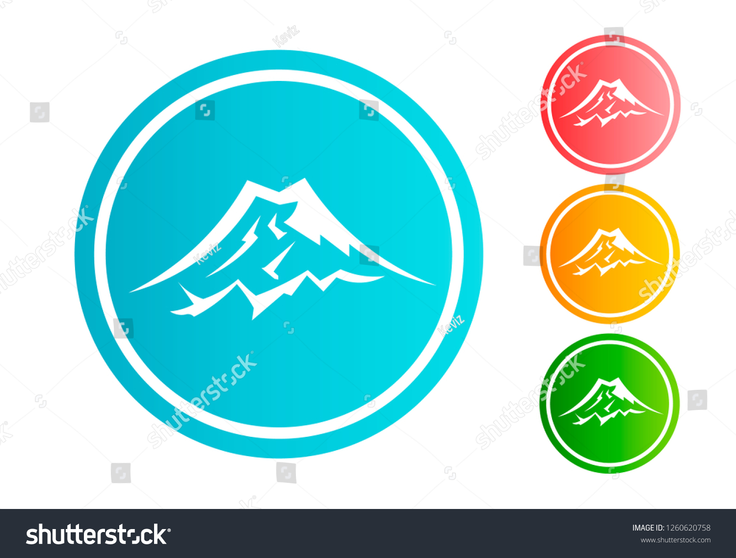 Mountain Circle Icon Set Vector Stock Vector (Royalty Free) 1260620758 ...