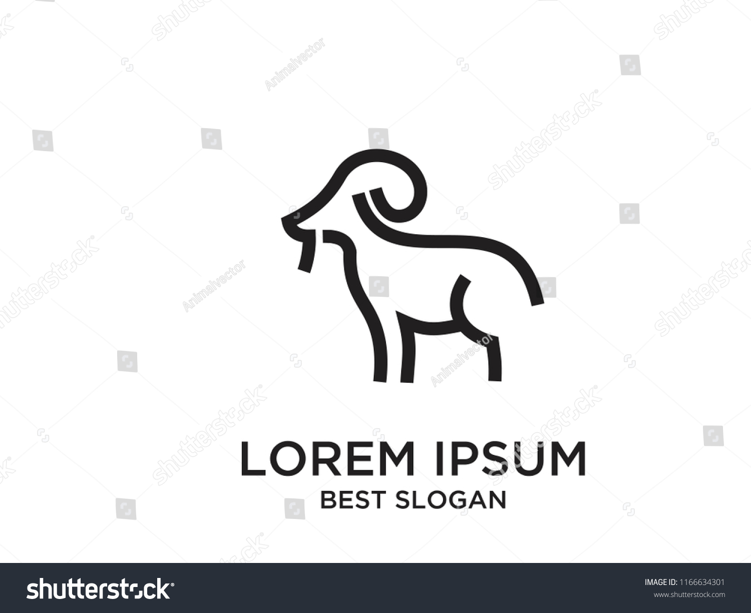 Mountain Goat Logo Icon Designs Stock Image Download Now