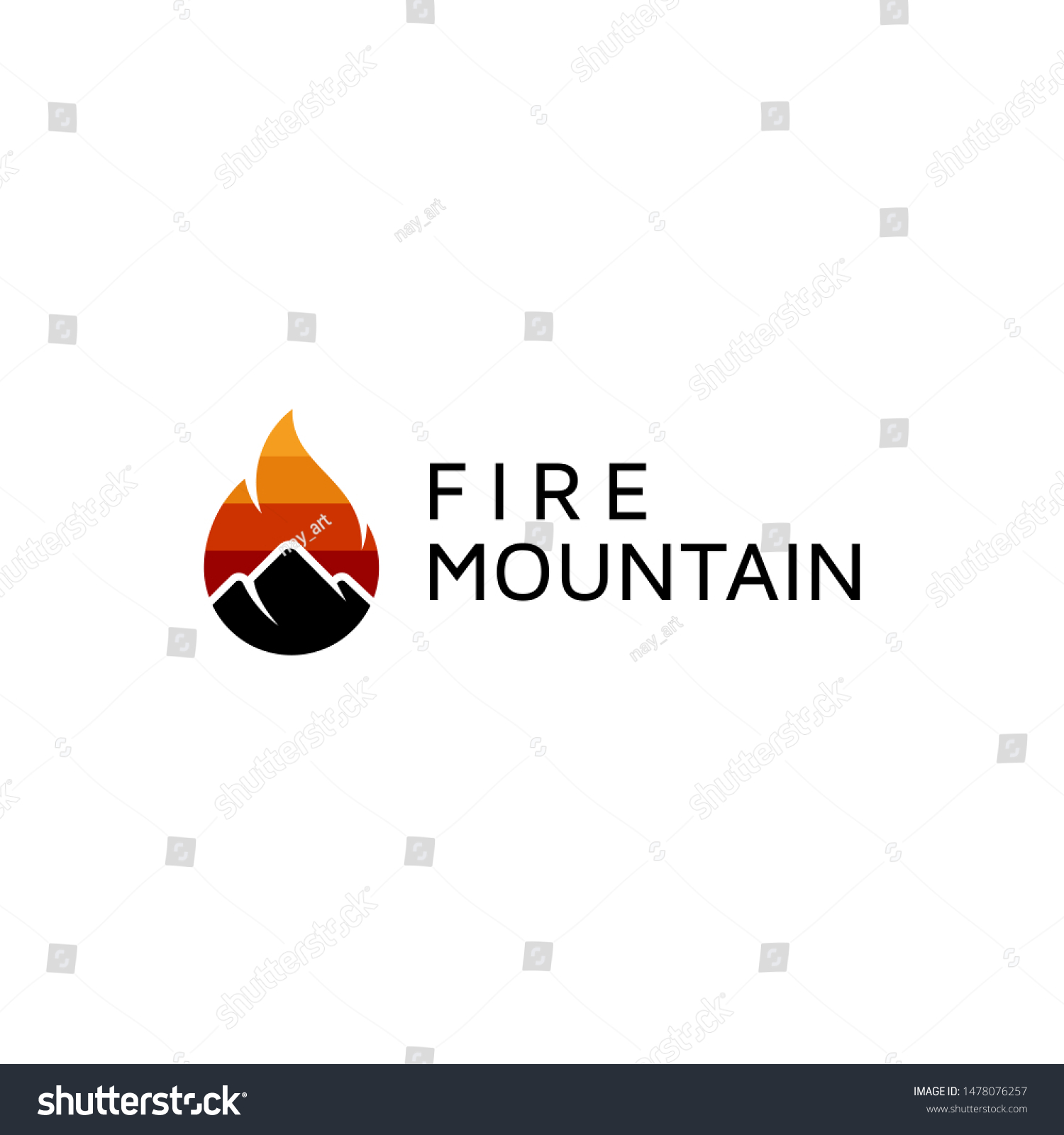 Mountain Grill Restaurant Logo Minimalistic Logotype Stock Vector Royalty Free