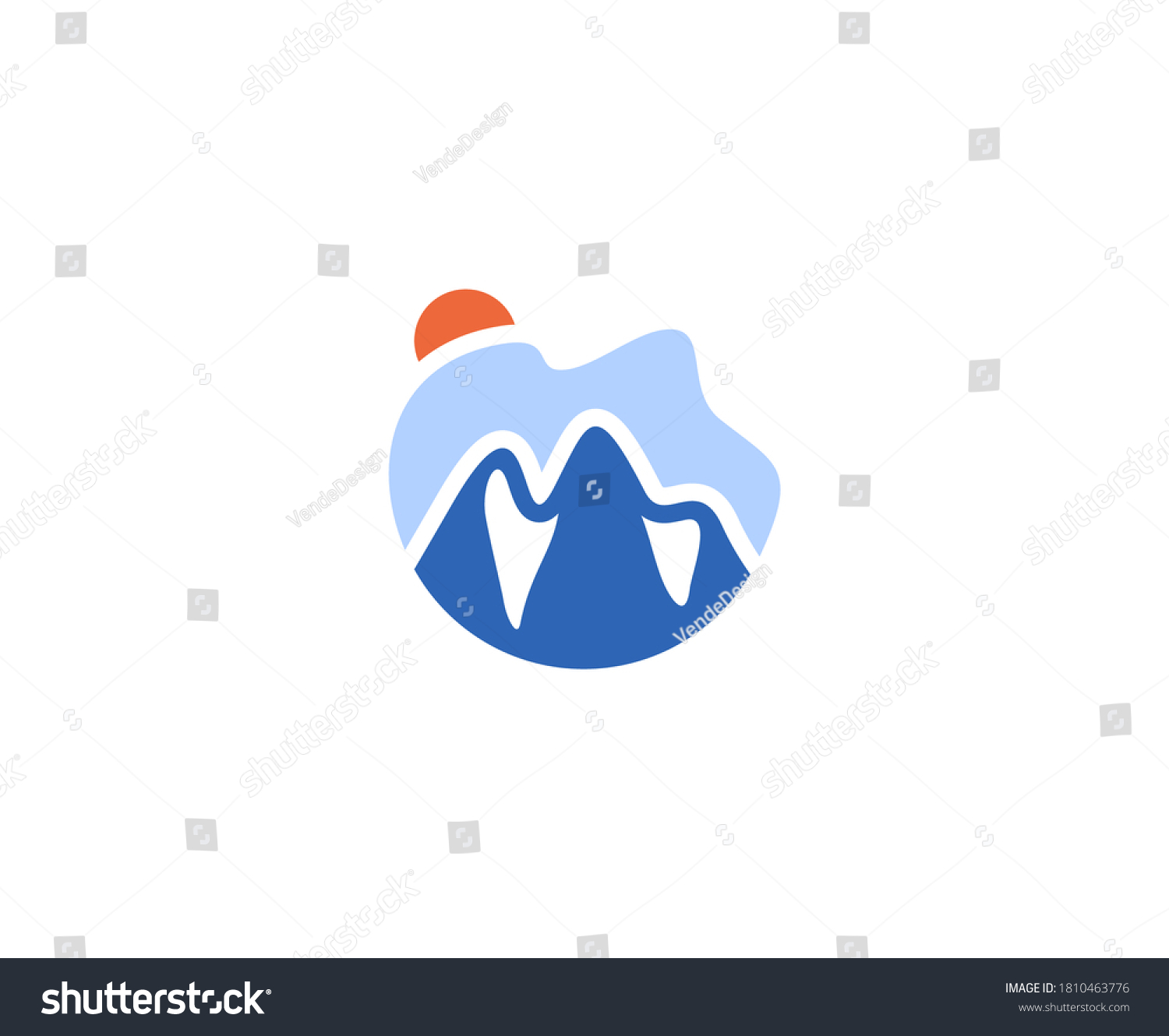 Mountain Logo Sun Hill Vector Stock Vector (Royalty Free) 1810463776 ...