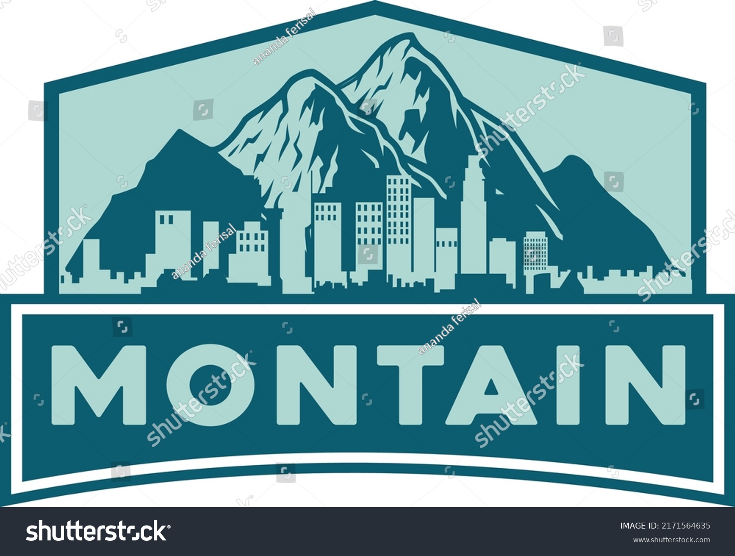 Mountain Logo City Silhouettemountain Tourism Vector Stock Vector ...