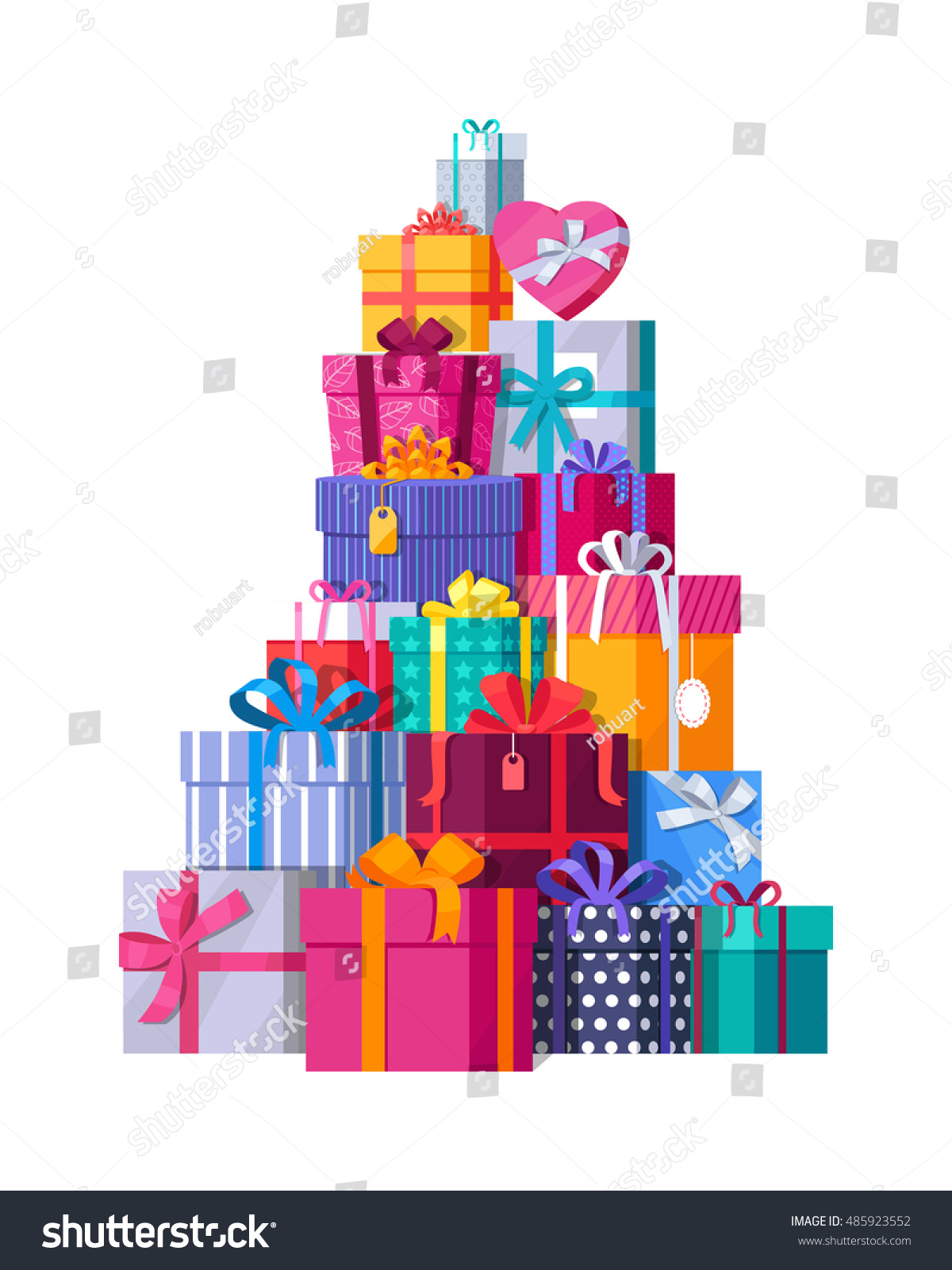 mountain colorful gift boxes on white stock vector mountain colorful gift boxes on white stock vector