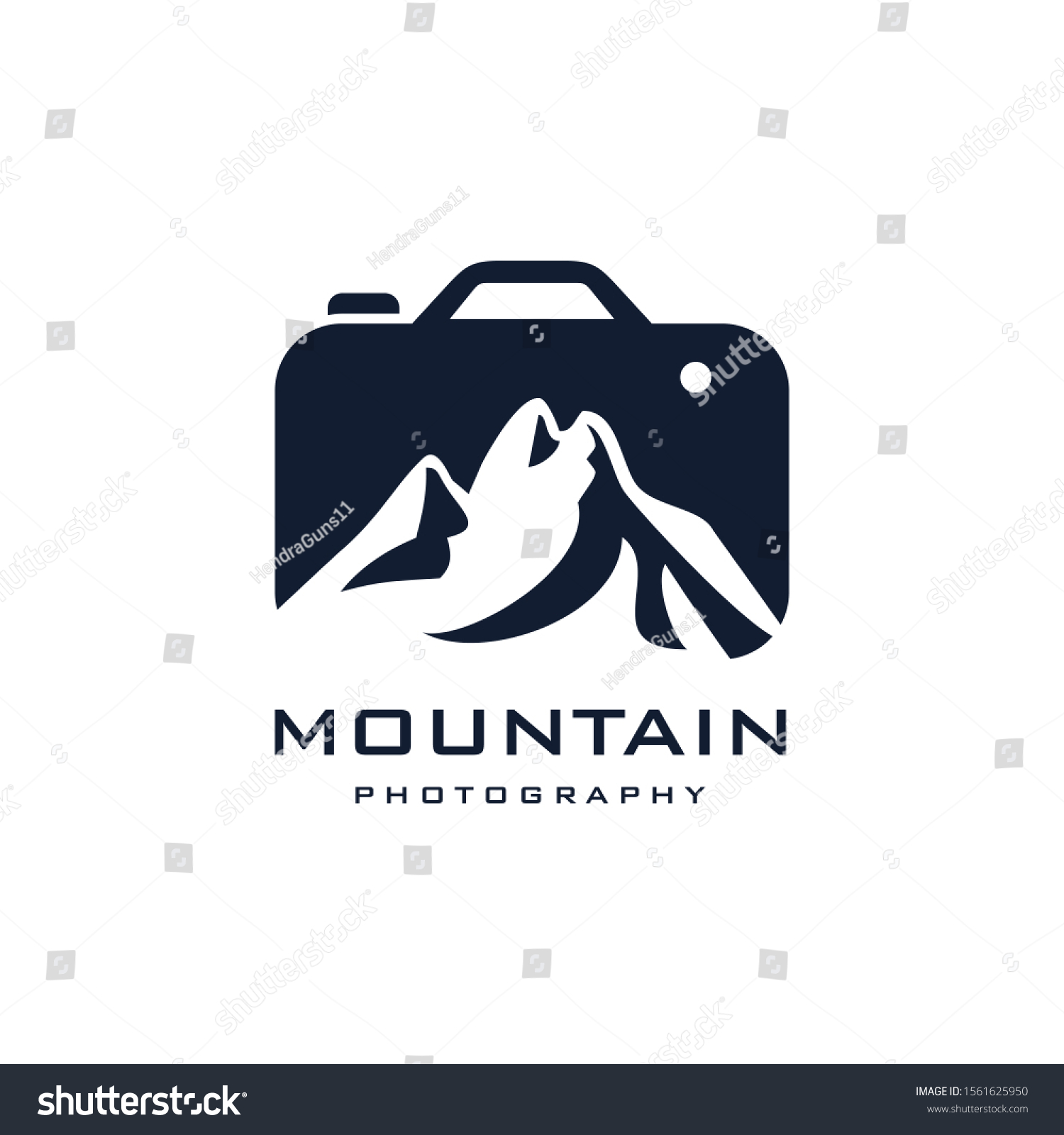 Mountain Photography Vector Logo Design Stock Vector (Royalty Free