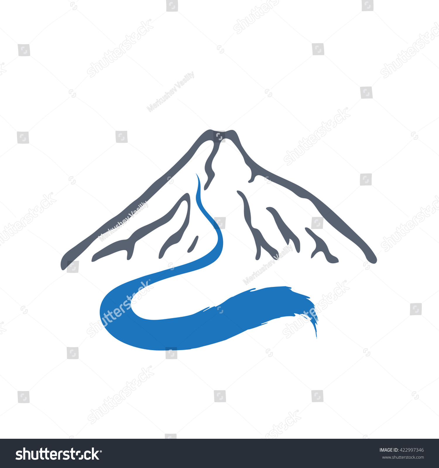 Mountain River, Vector Logo Illustration. - 422997346 : Shutterstock