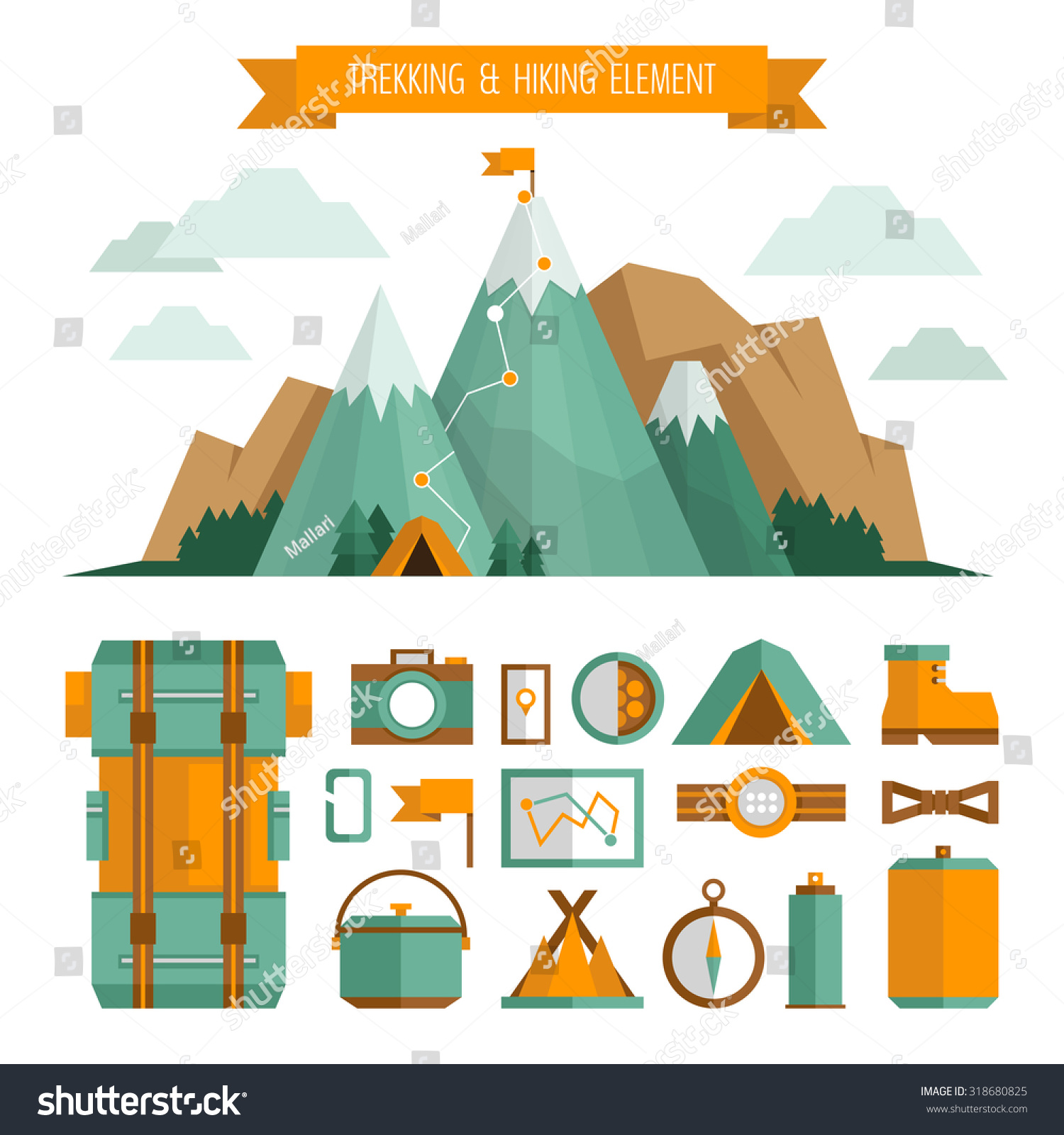 mountain trekking equipment