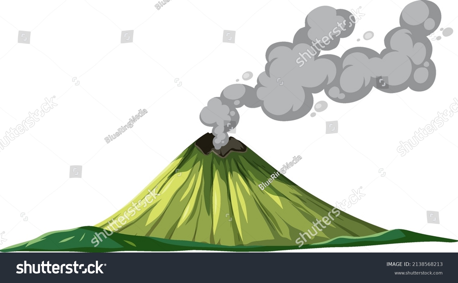 Mountain Volcanic Eruption Isolated Illustration Stock Vector (Royalty ...