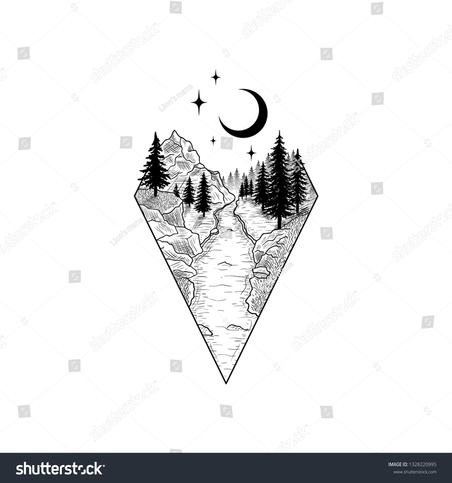 Hiking tattoo design Images, Stock Photos & Vectors | Shutterstock