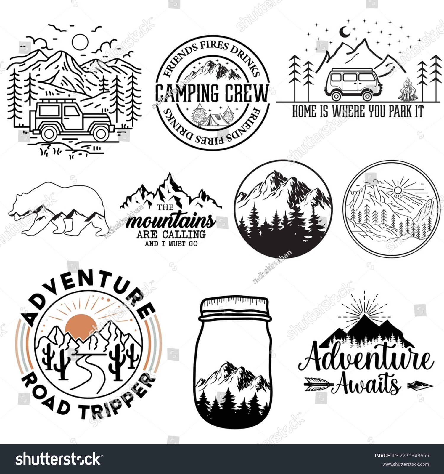 SVG of Mountains SVG, Forest Svg Cricut, Trees, Mountain svg clipart, Landscape, Silhouette cut file, Outdoor svg, Travel , camping  svg