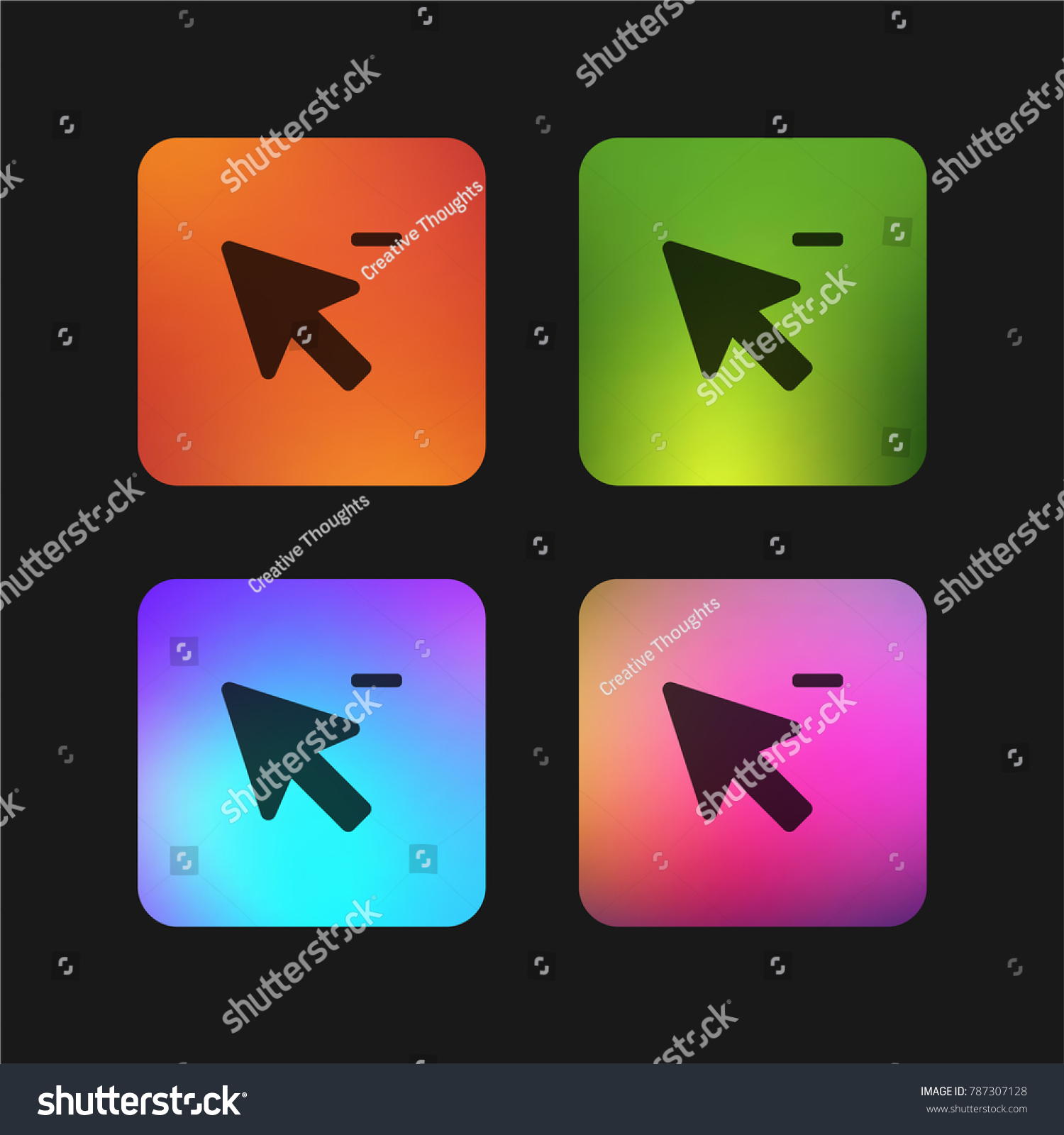 Mouse Cursor Four Color Gradient App Stock Vector (Royalty Free ...