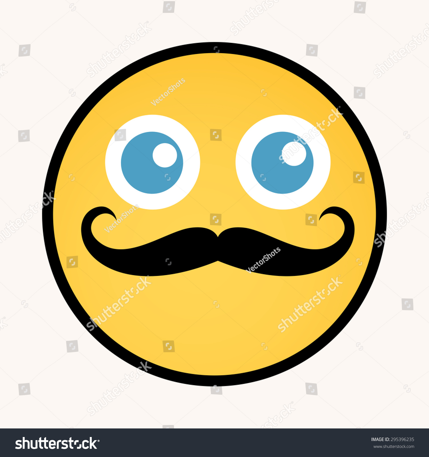 Moustache - Cartoon Smiley Vector Face - 295396235 : Shutterstock