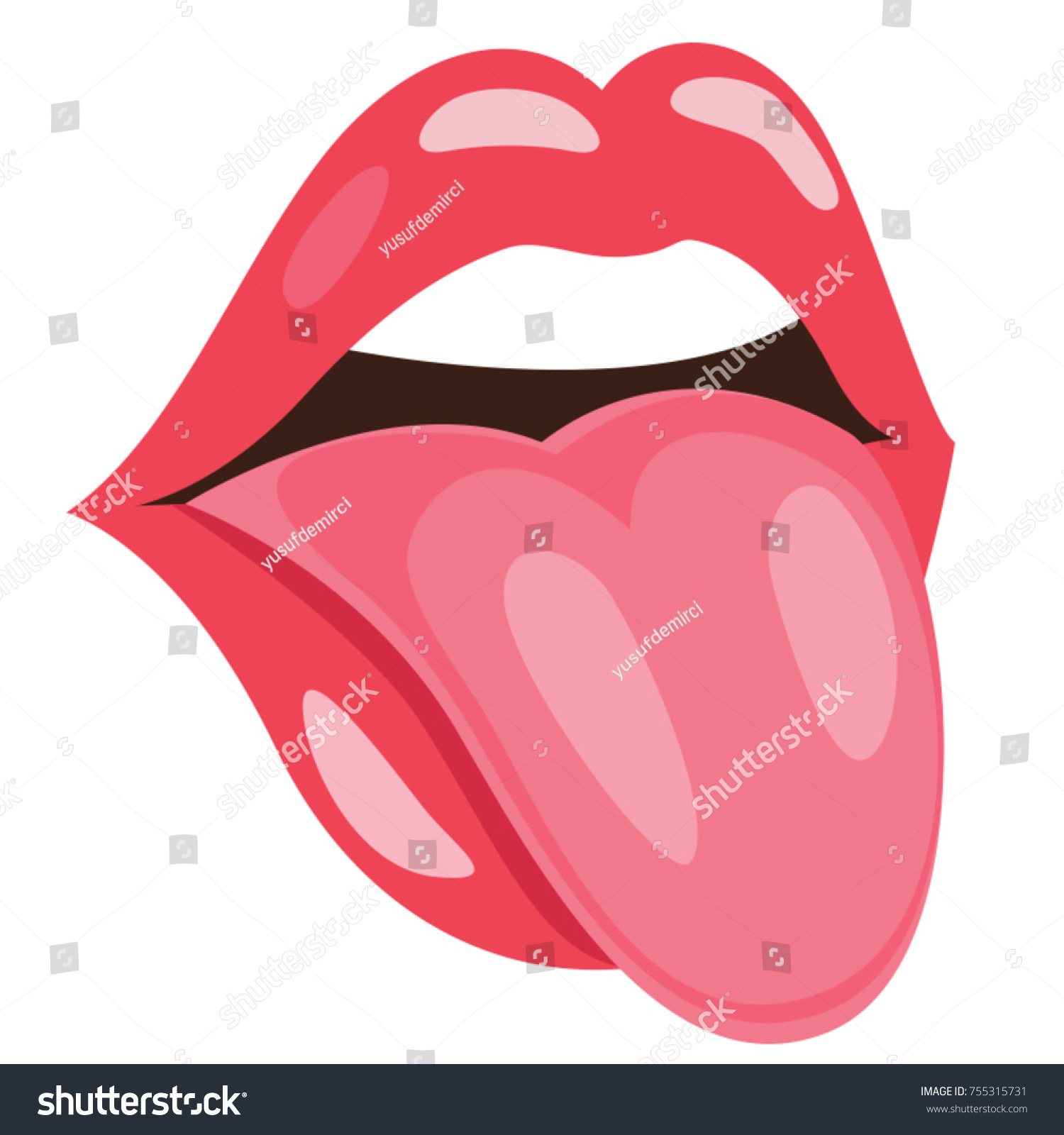 Mouth Tongue Vector Illustration Stock Vector (Royalty Free) 755315731 ...