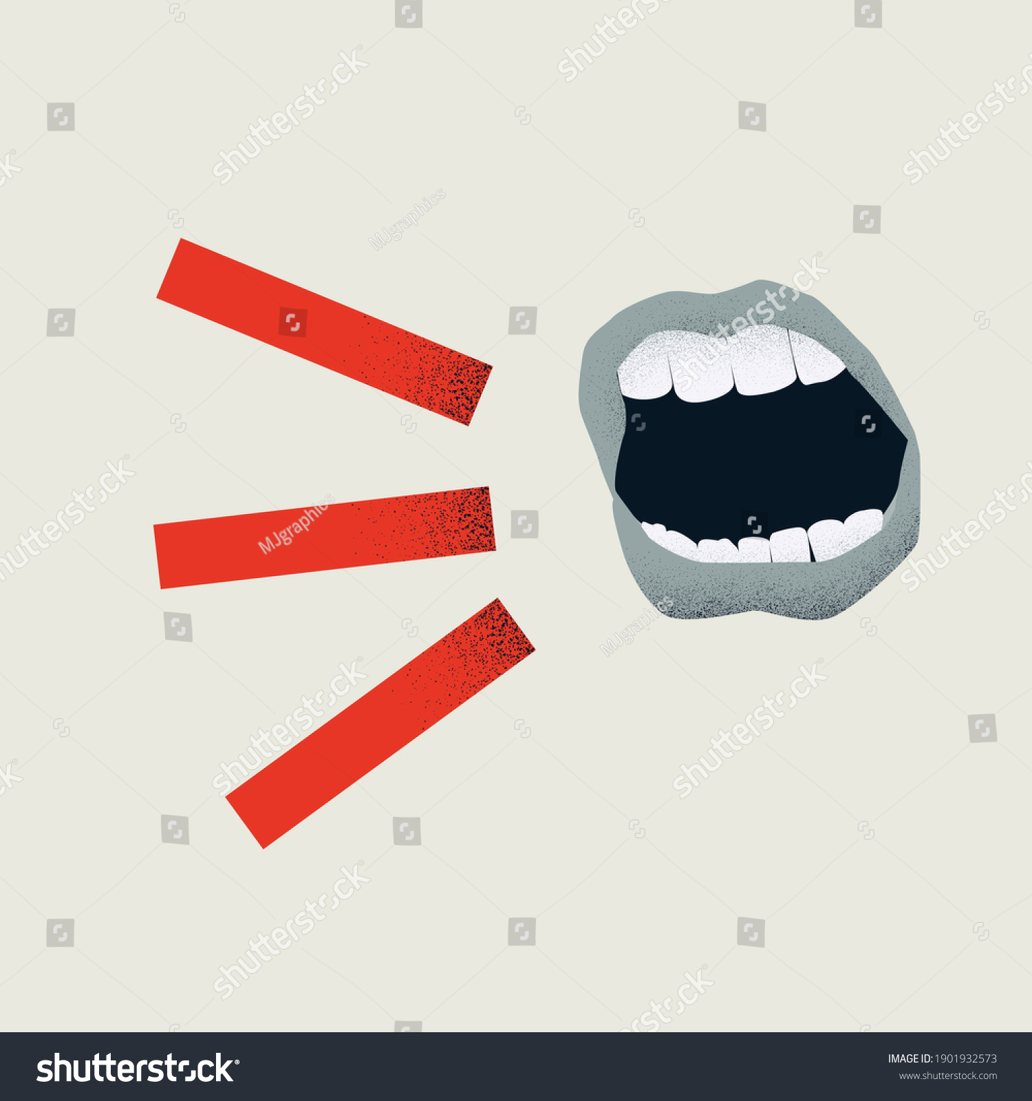 Mouth Shouting Anger Vector Concept Symbol Stock Vector (Royalty Free ...