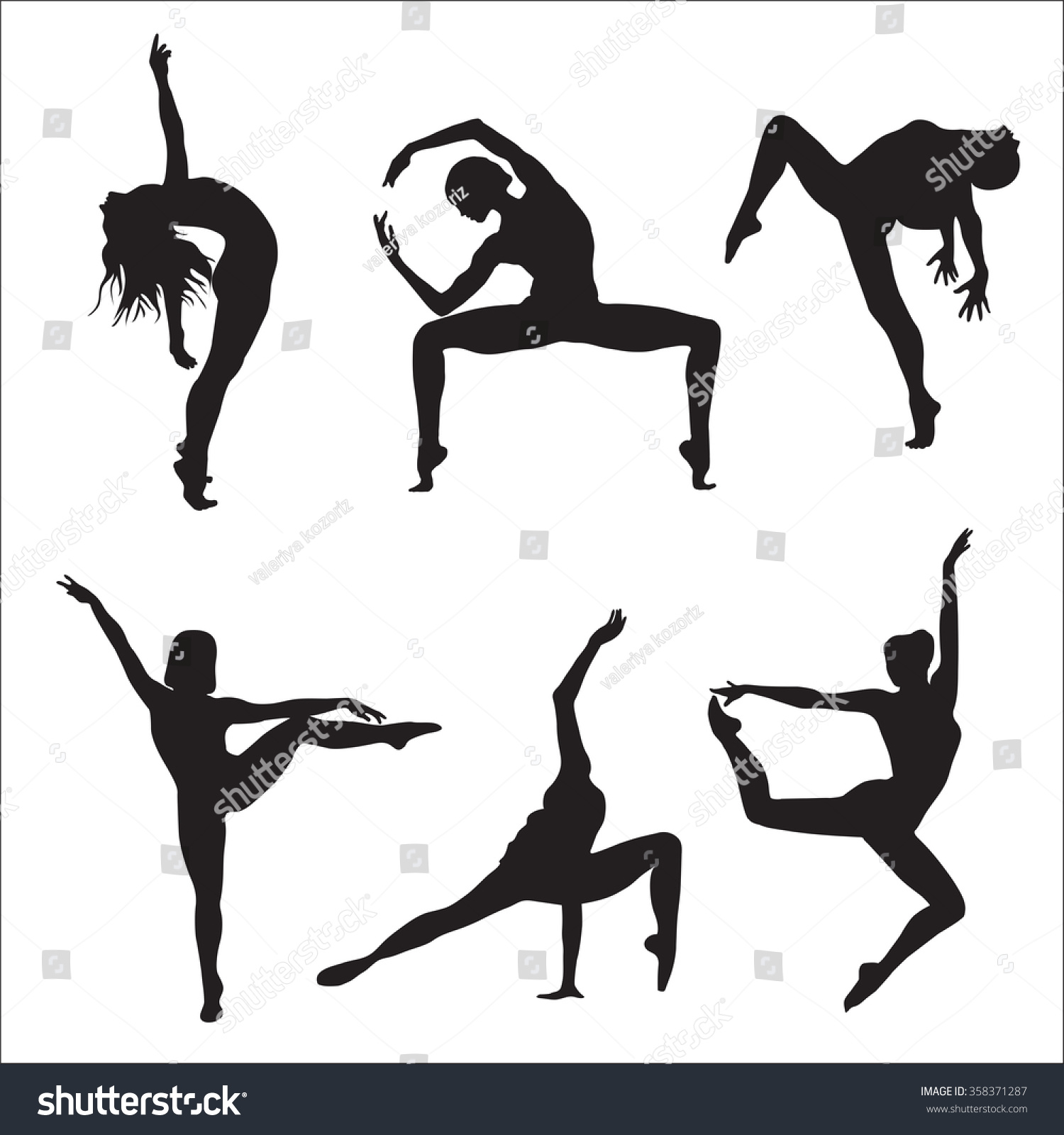 Movement Person Shadow Dance Modern Silhouette Stock Vector 358371287 ...