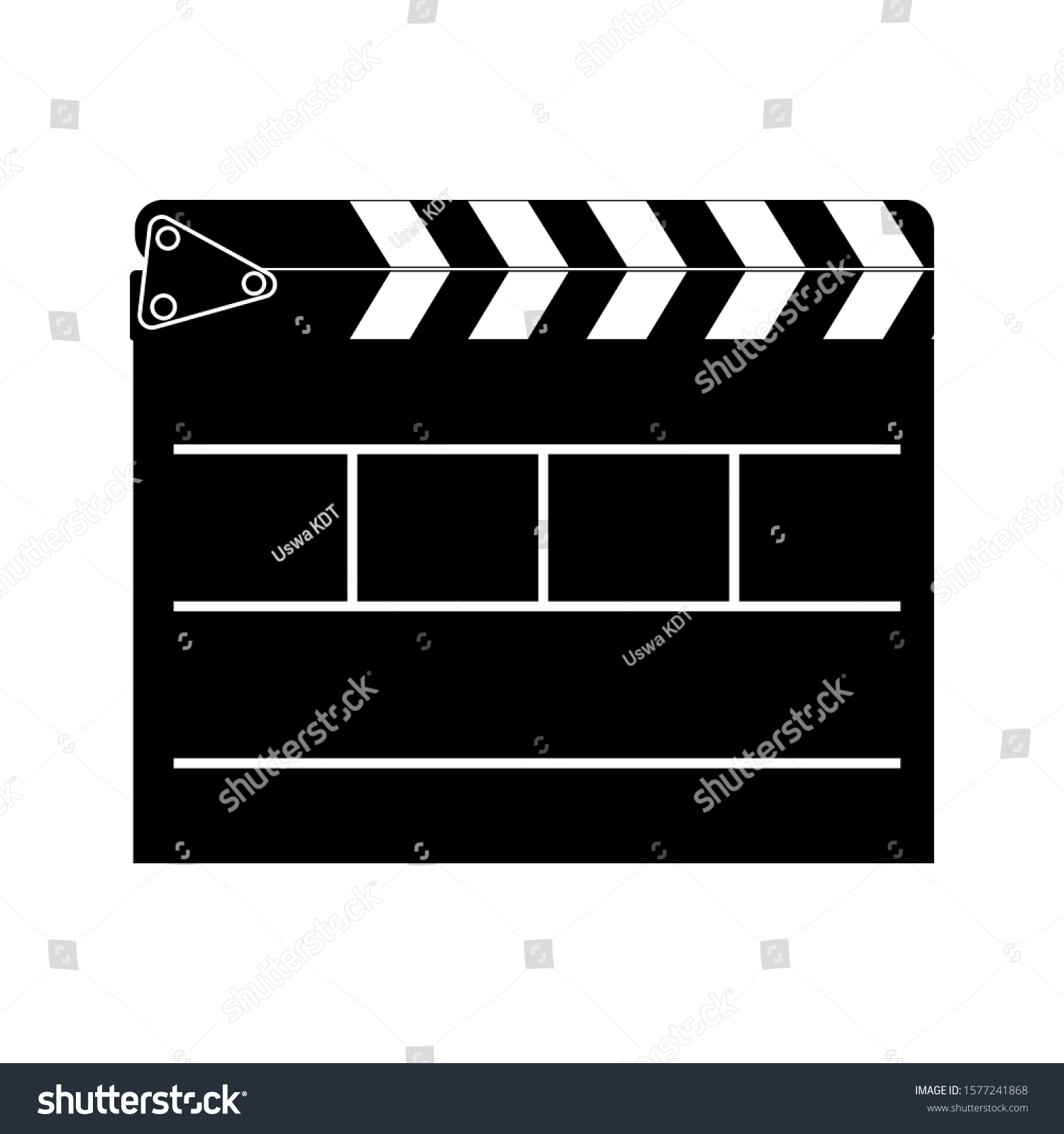 Movie Clapperboard Vector Cinema Film Production Stock Vector (Royalty ...