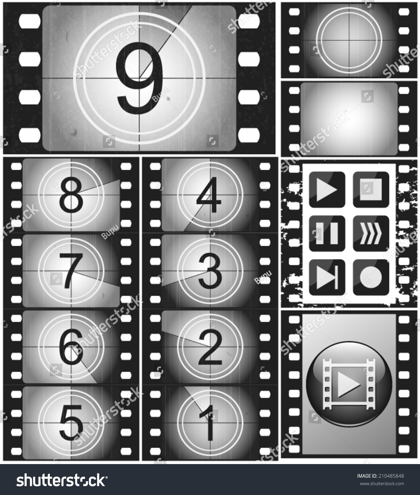 Movie Countdown Vintage Silent Film Blank Stock Vector 210485848 - Shutterstock1358 x 1600